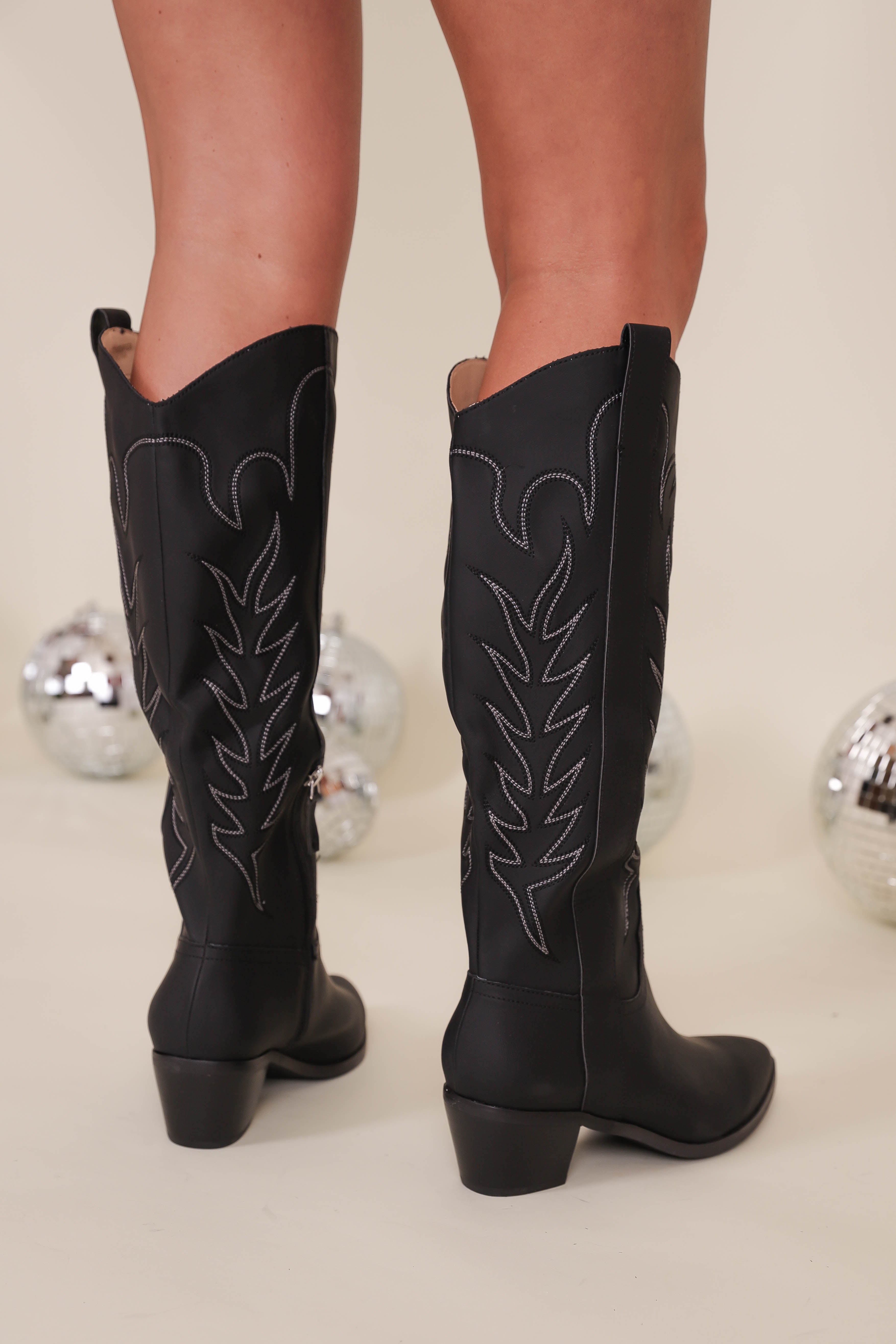 RESTOCK: Lorelai Tall Western Boots-Black