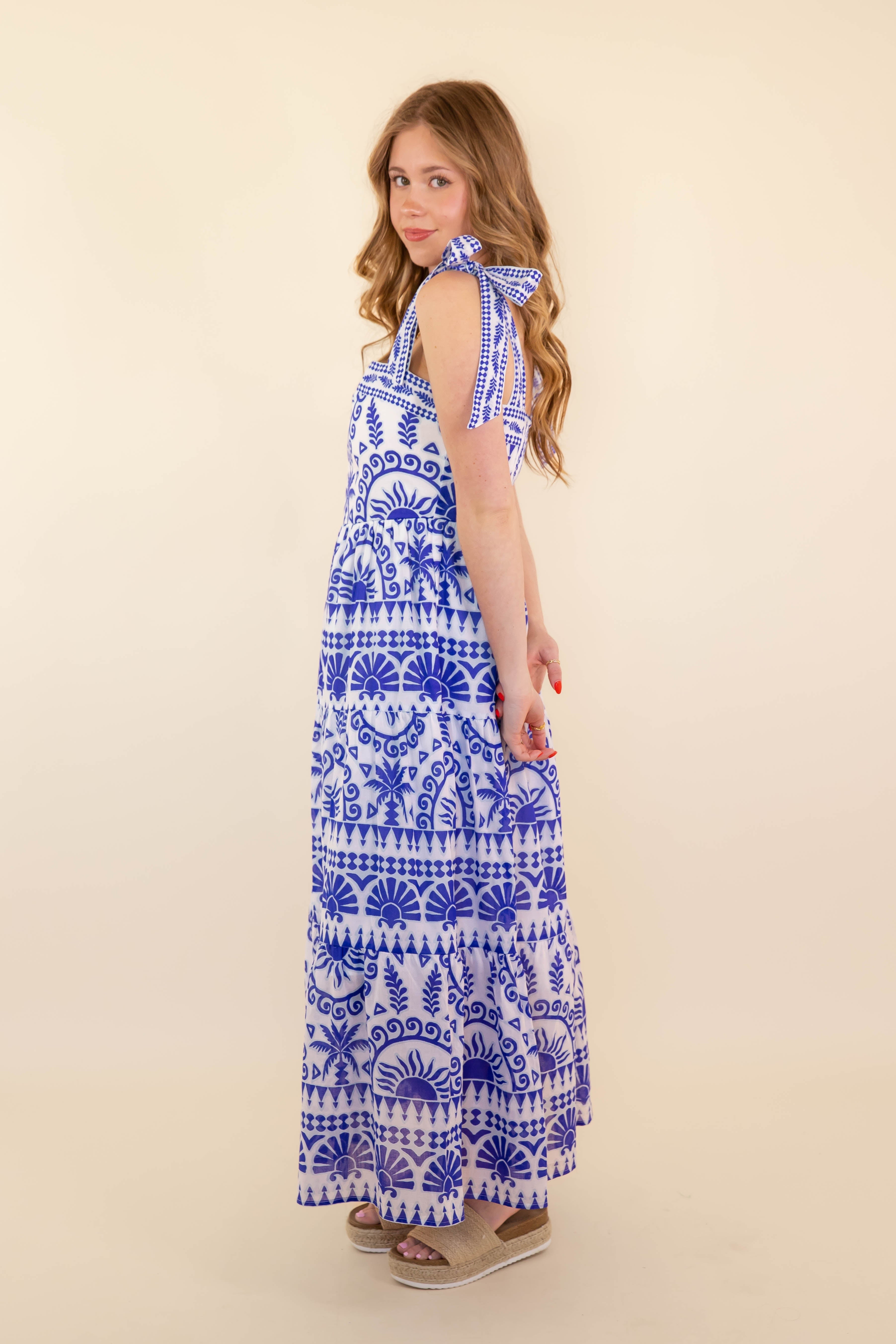 Sightseeing in Santorini Maxi Dress