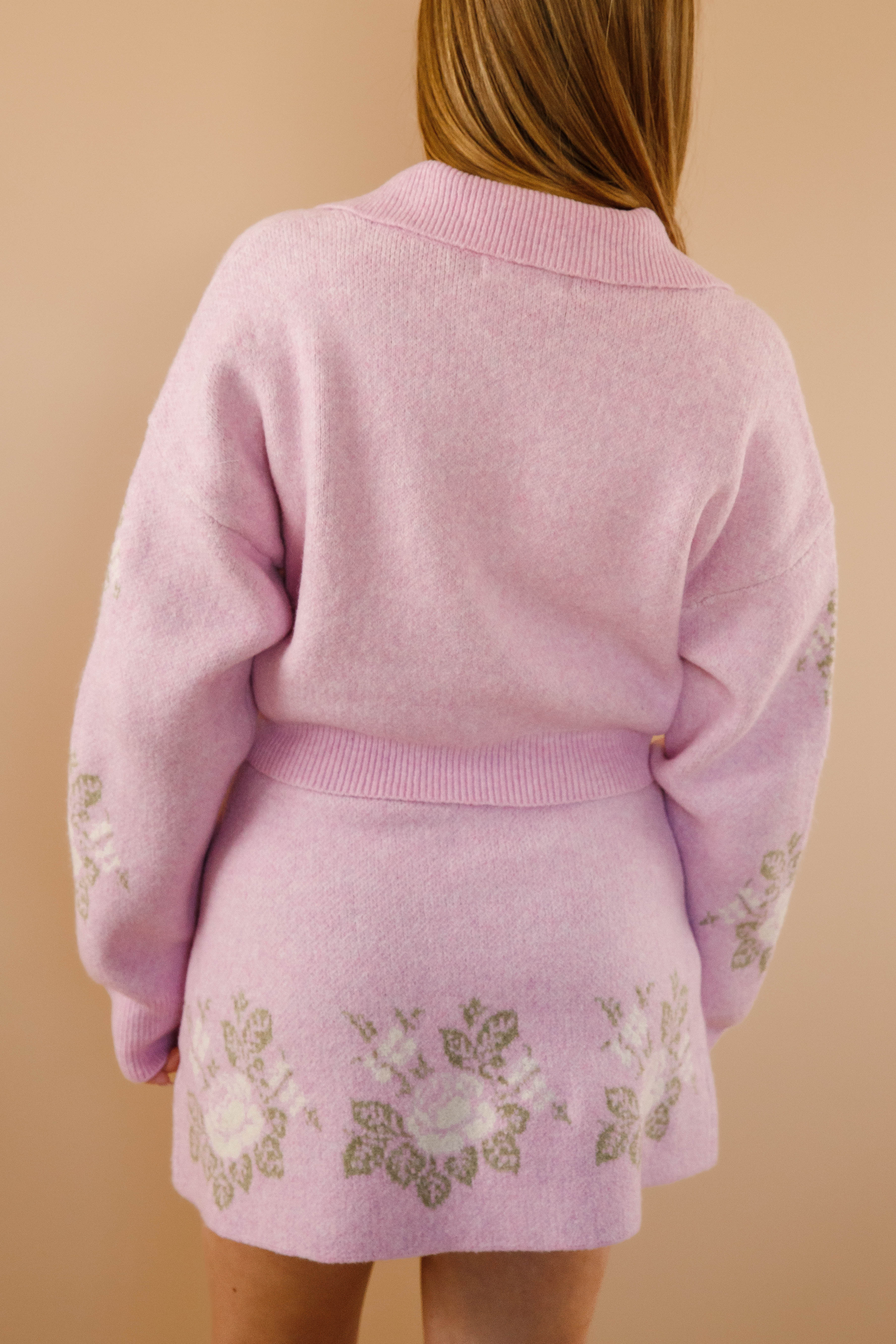 Blossom Boulevard Knit Mini Skirt
