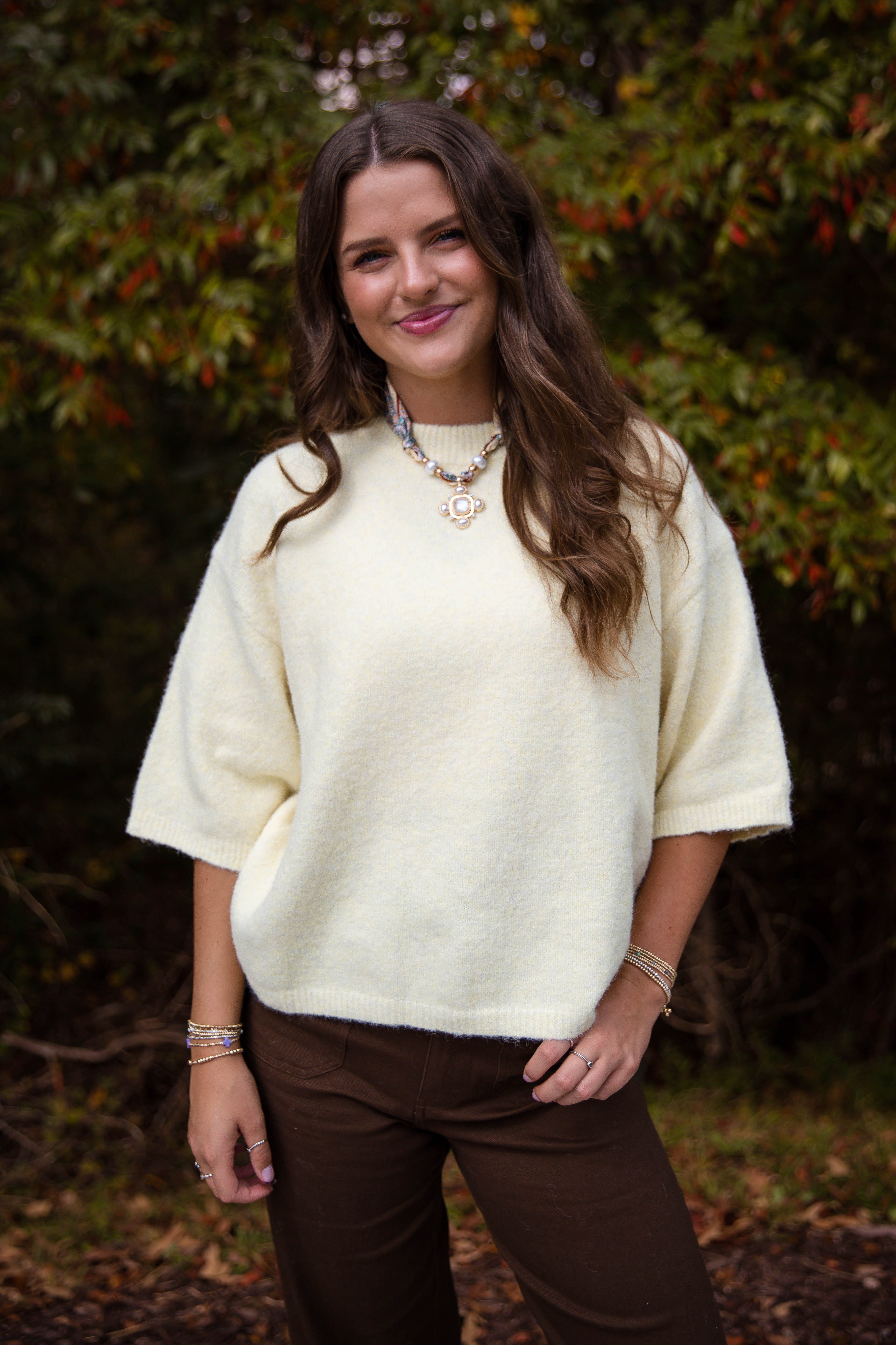 Take A Look At It Sweater-Pale Yellow