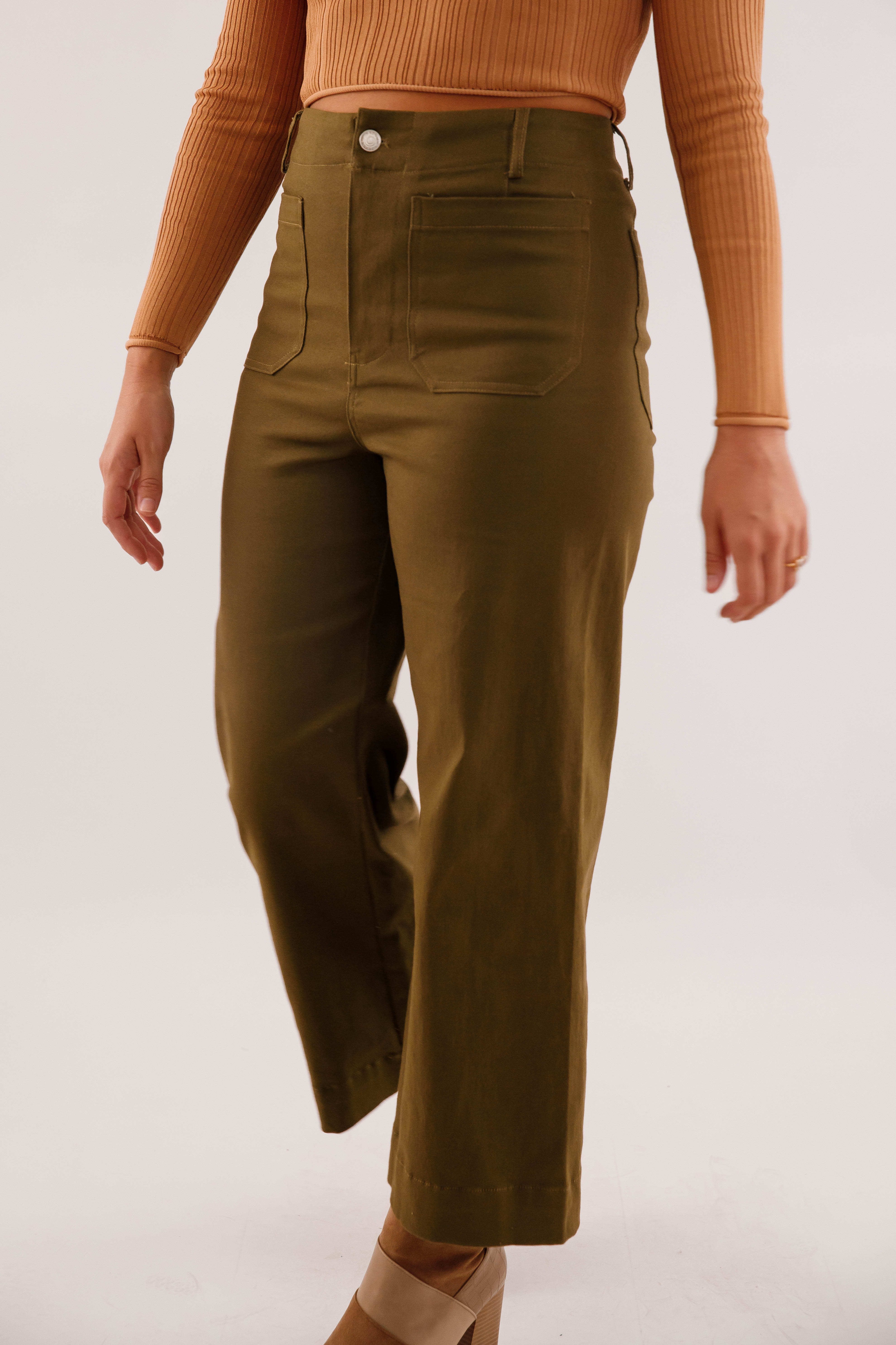 Taking A Pause Denim-Olive