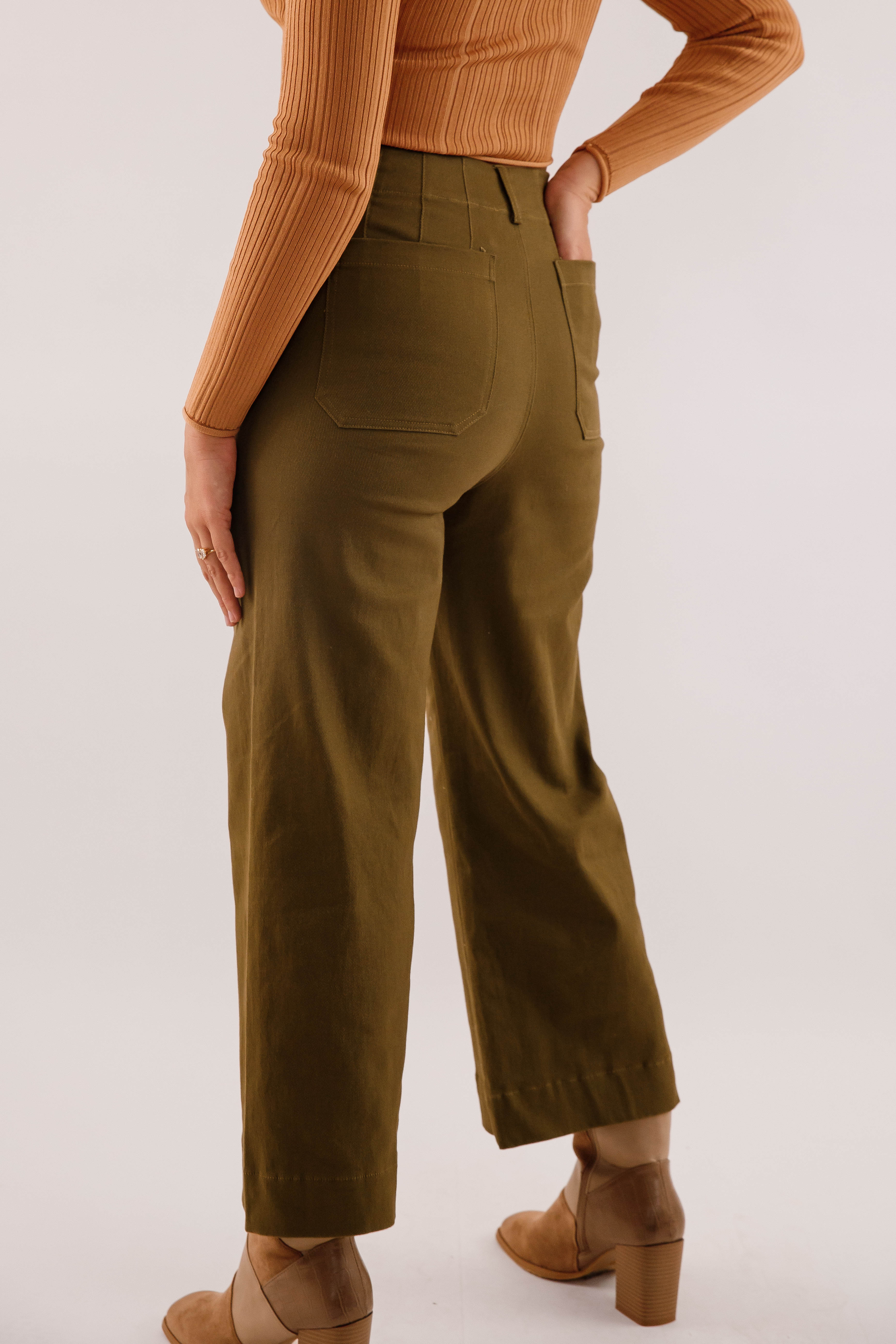 Taking A Pause Denim-Olive
