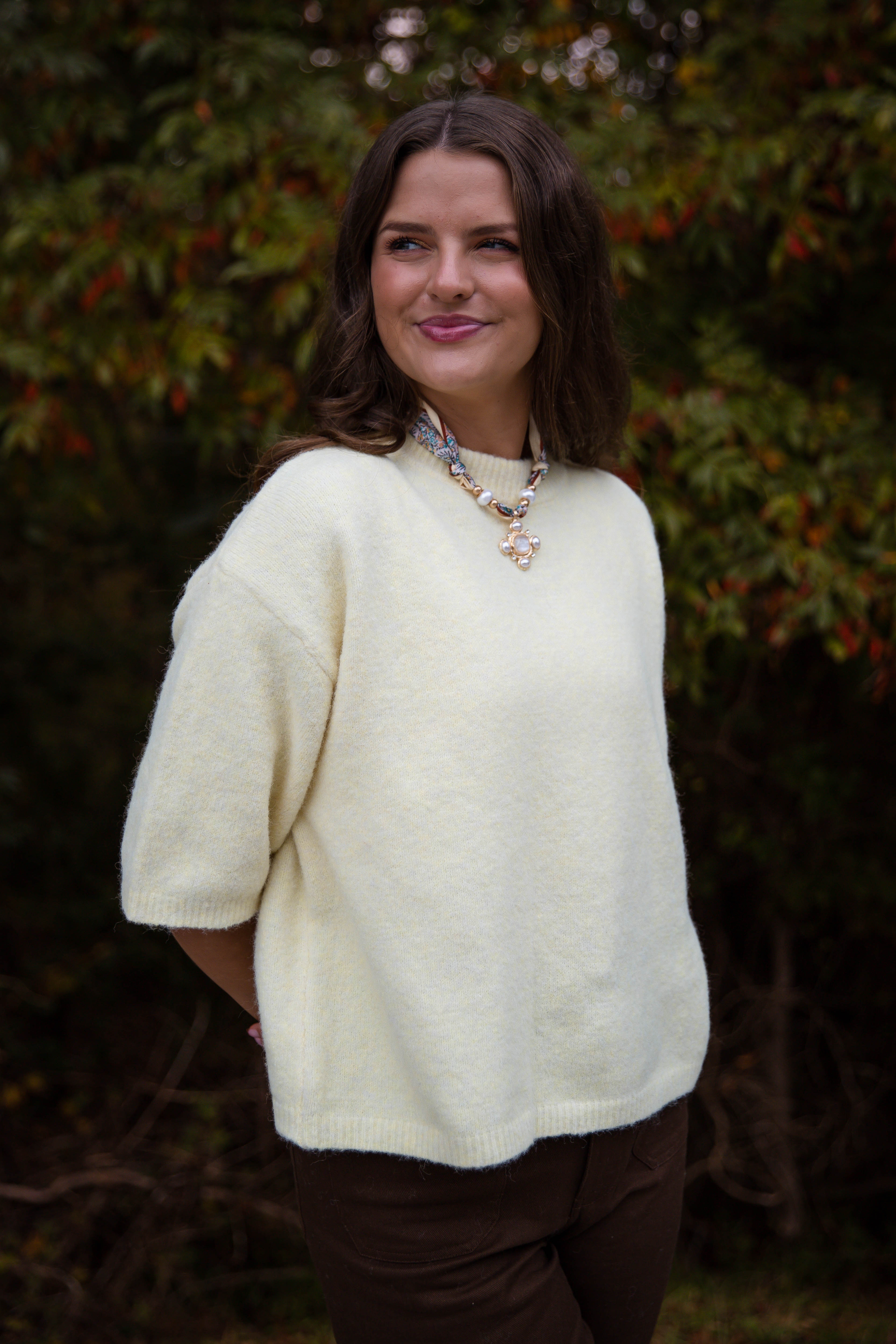 Take A Look At It Sweater-Pale Yellow