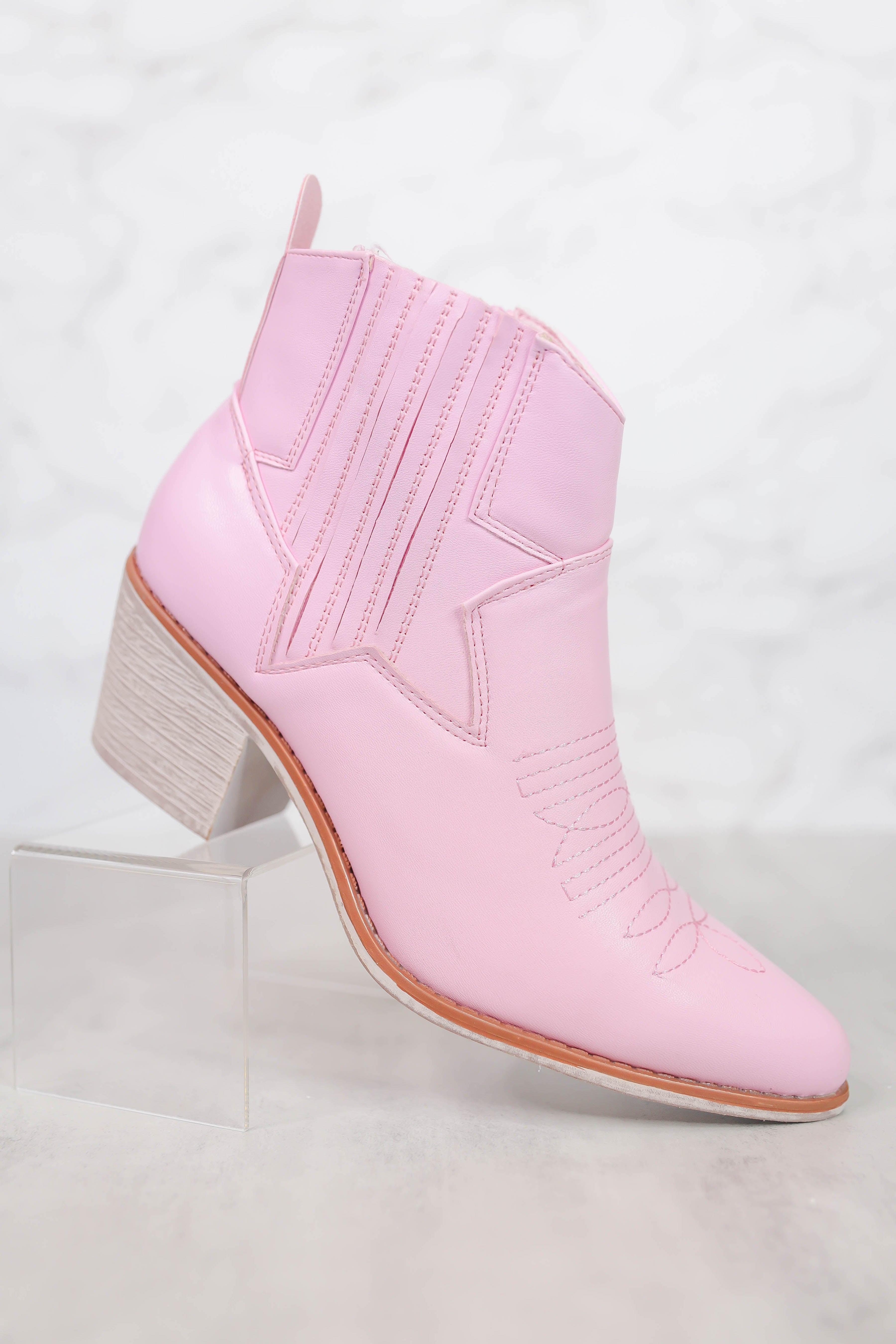 RESTOCK: Lizzie Western Booties-Pink