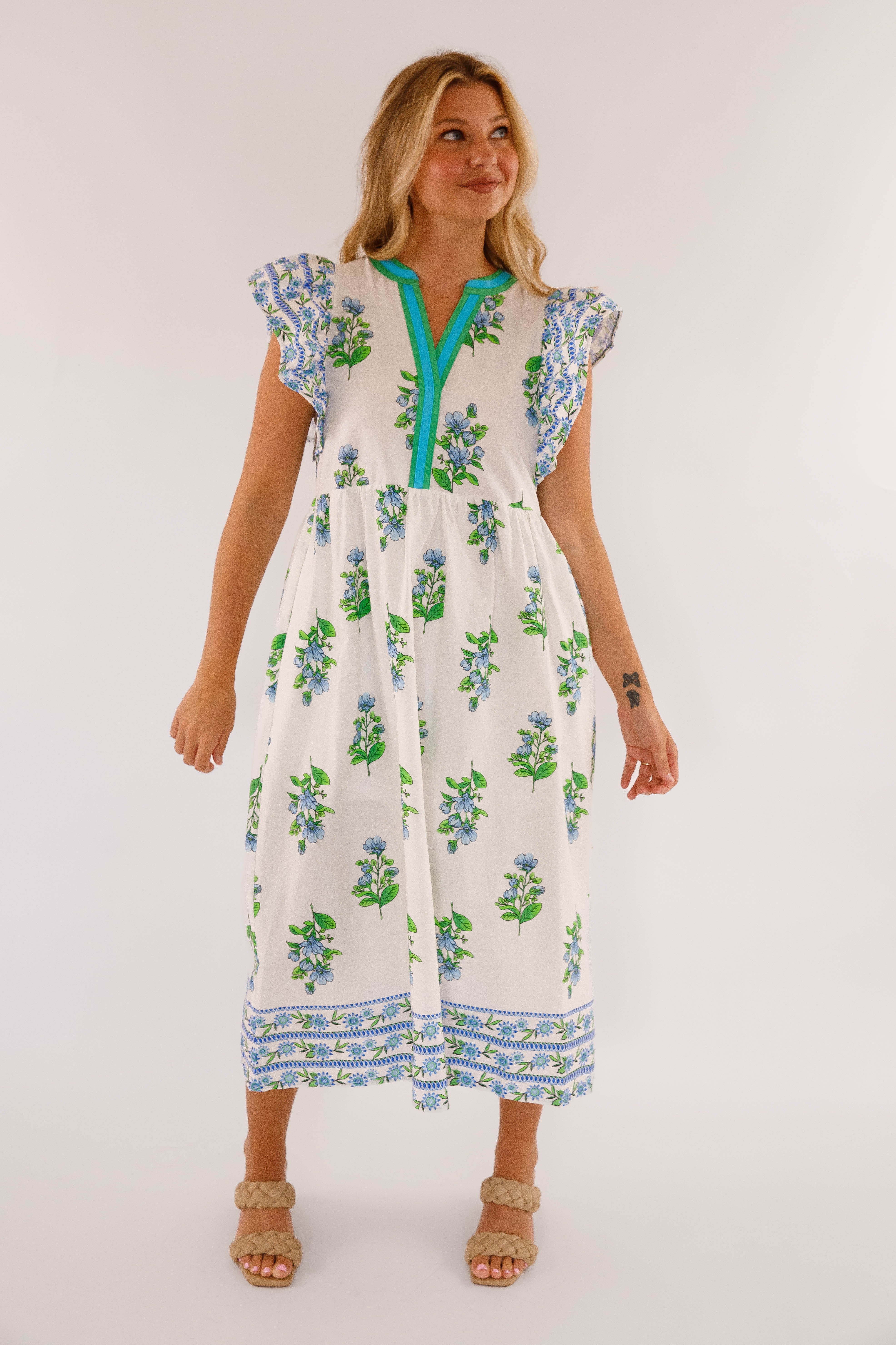Back To Greece Midi Dress