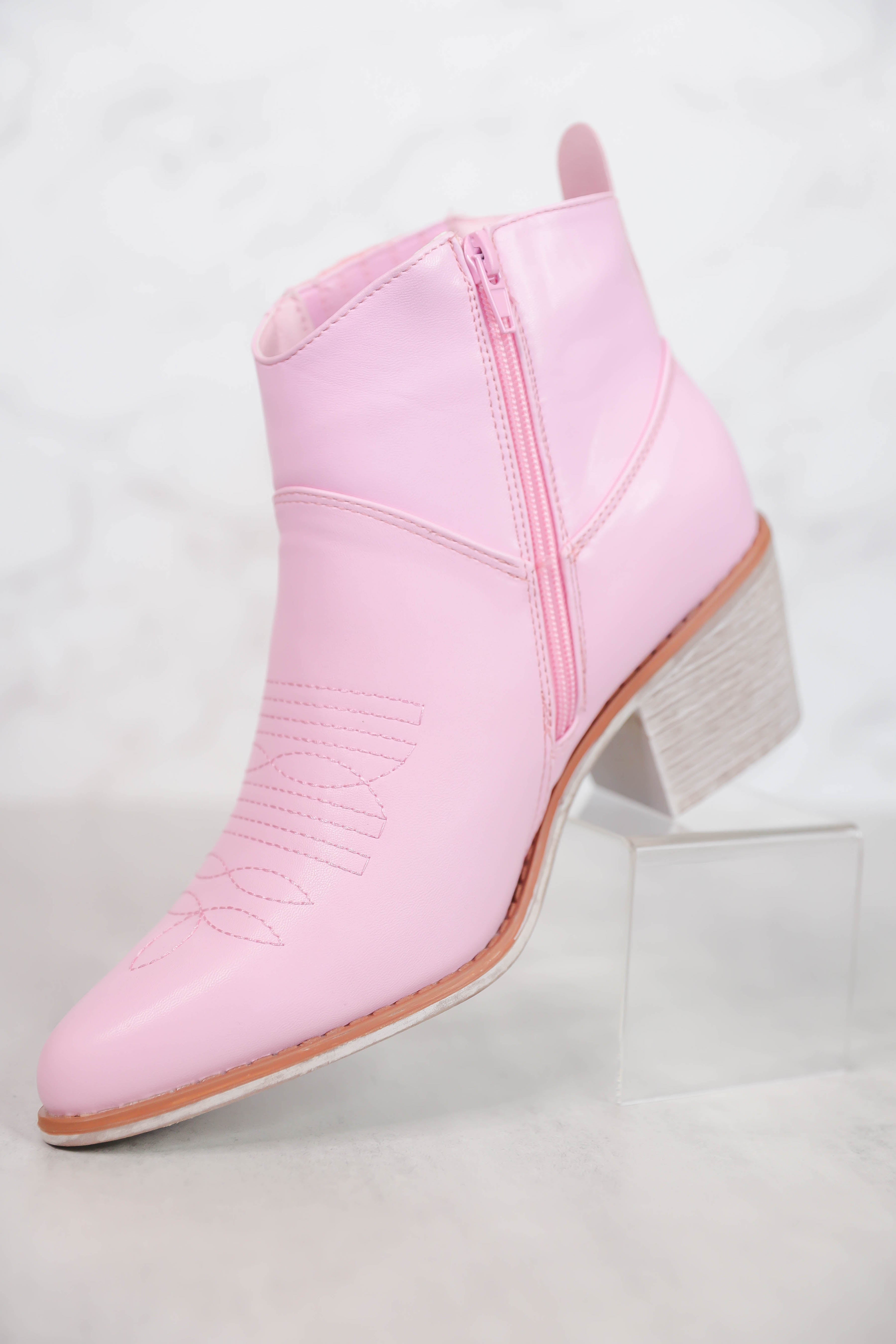 RESTOCK: Lizzie Western Booties-Pink