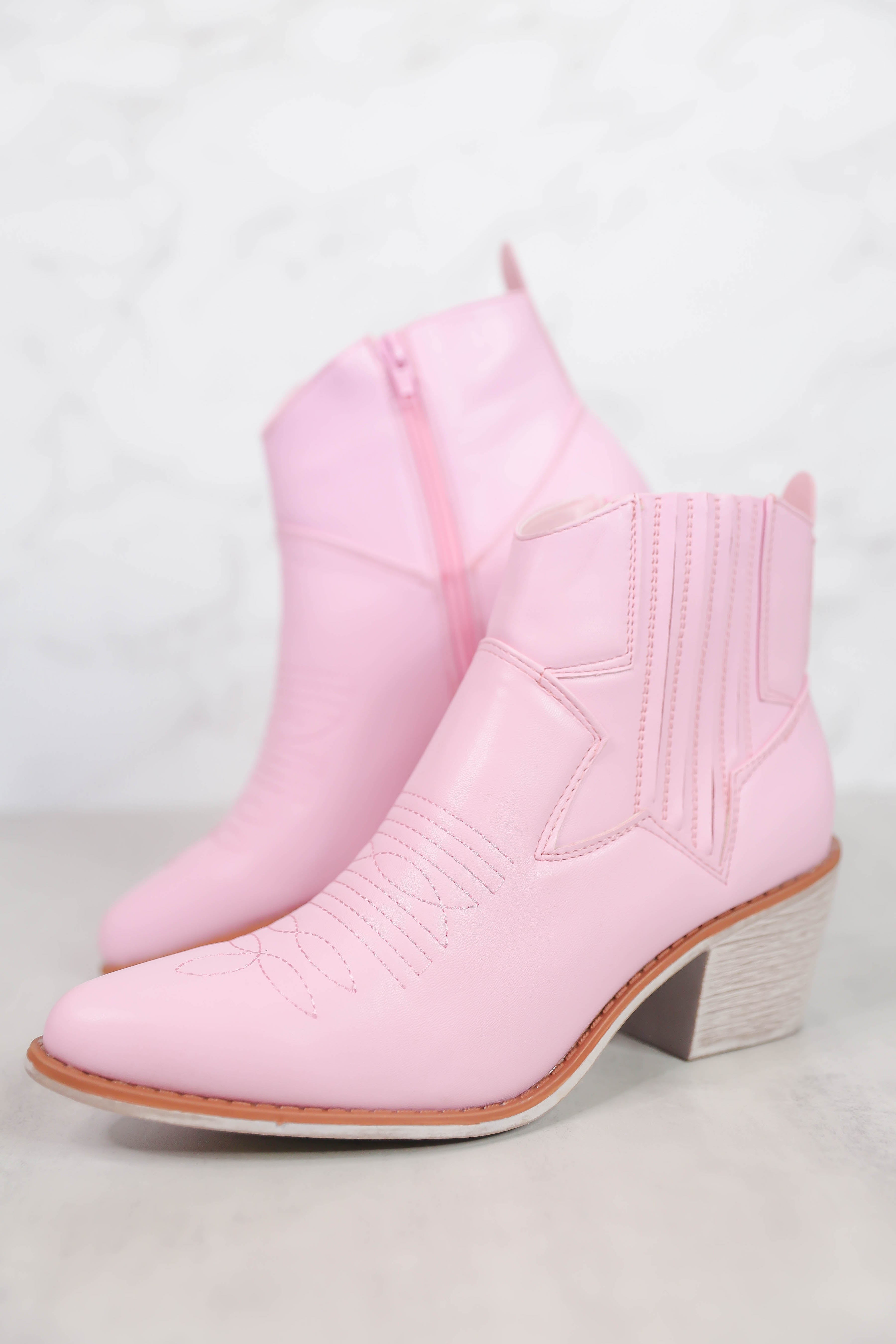 RESTOCK: Lizzie Western Booties-Pink