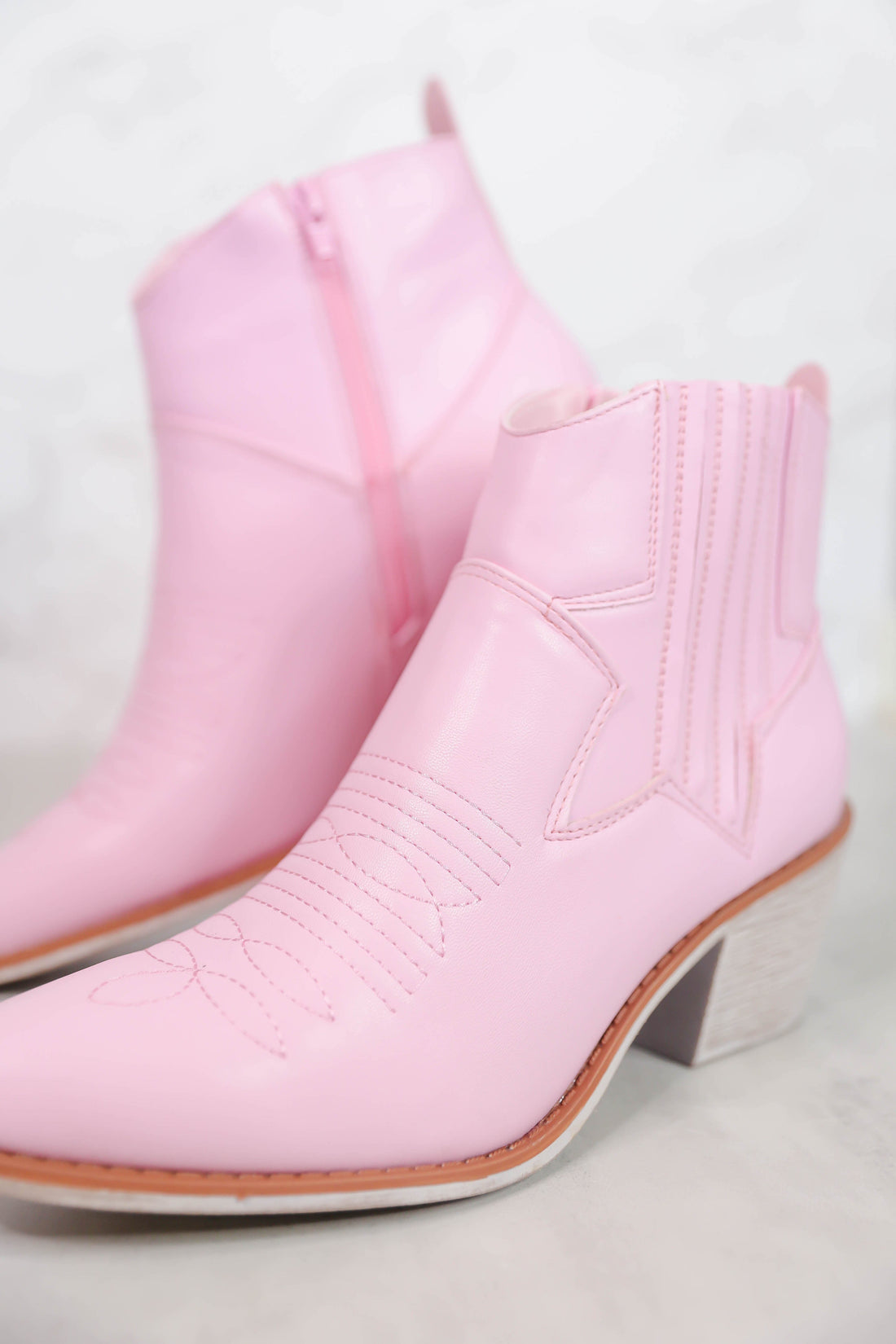 RESTOCK: Lizzie Western Booties-Pink