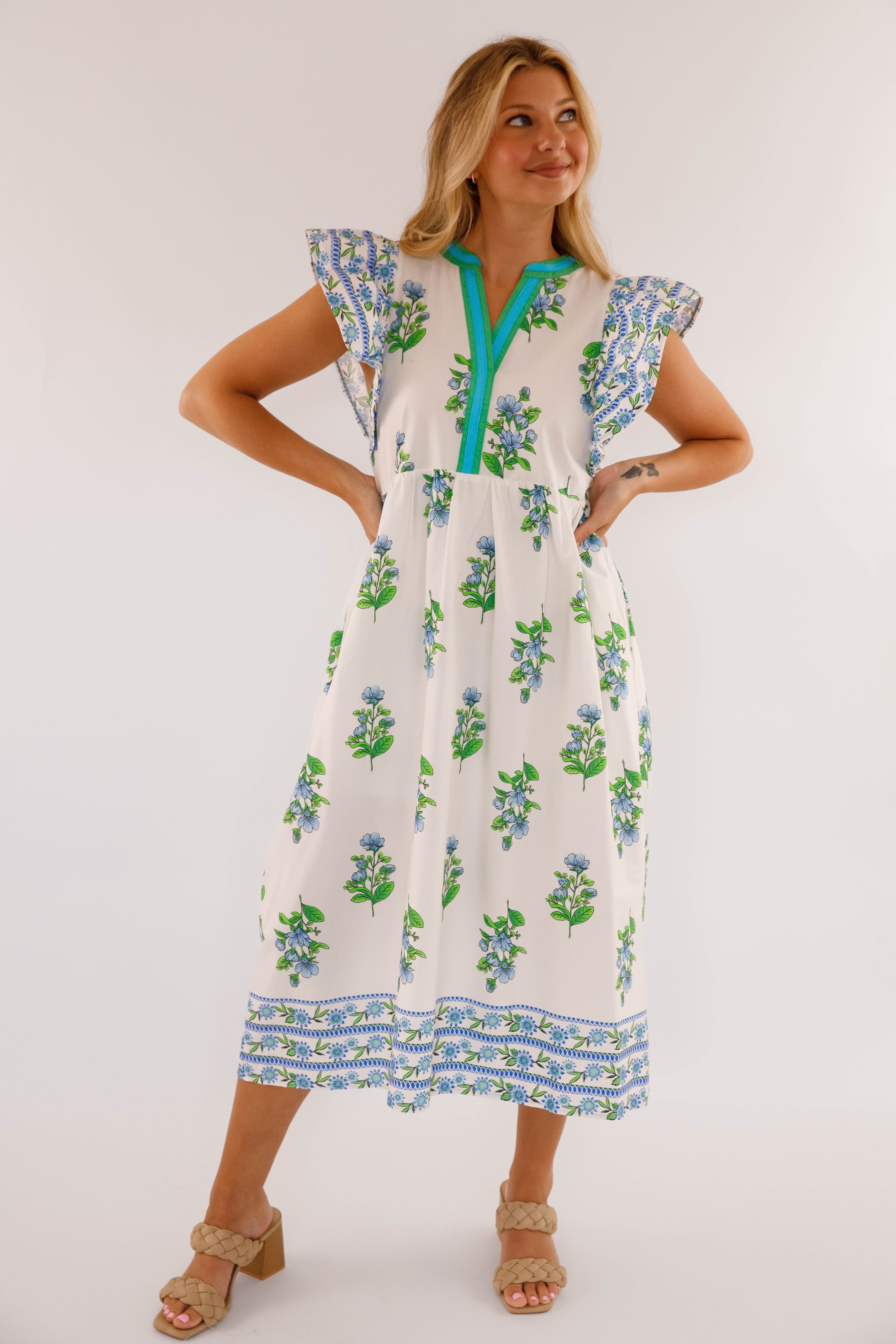 Back To Greece Midi Dress