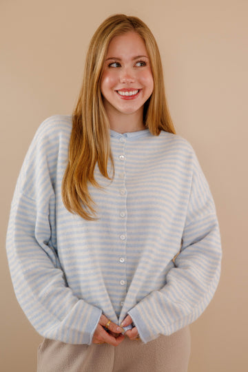 Take One More Look Cardigan-Baby Blue