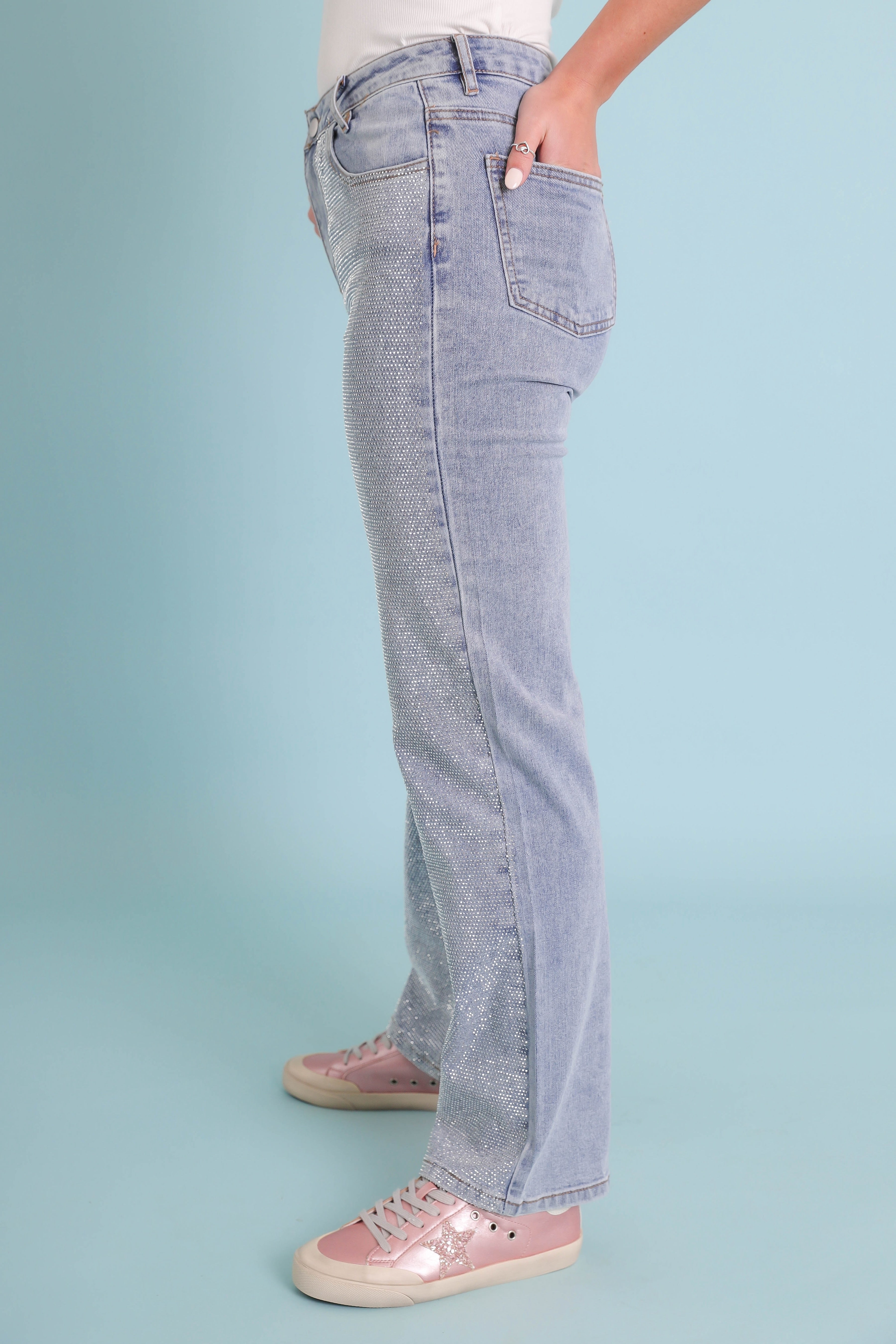 Ready To Rock Rhinestone Denim-Blue