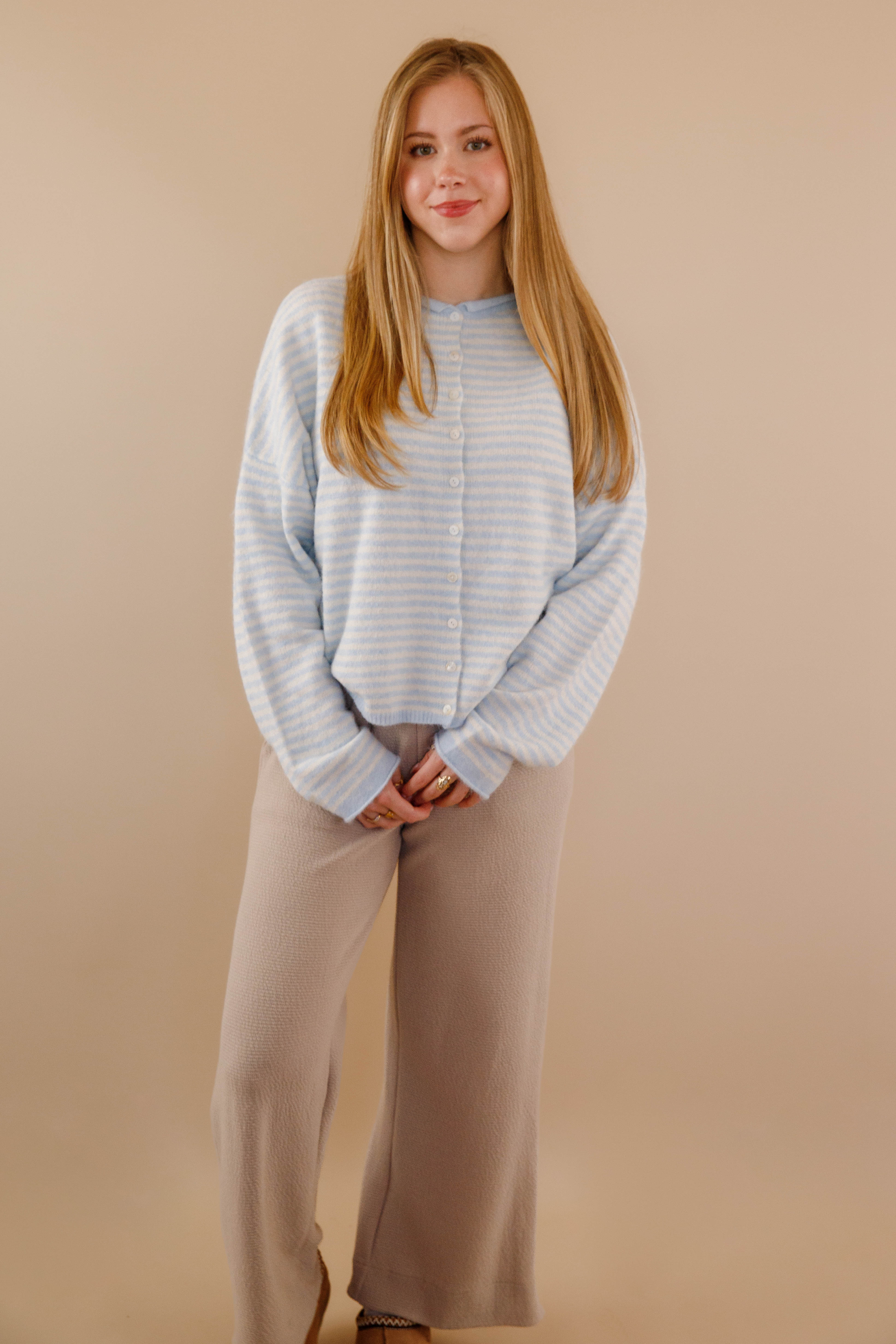 Take One More Look Cardigan-Baby Blue