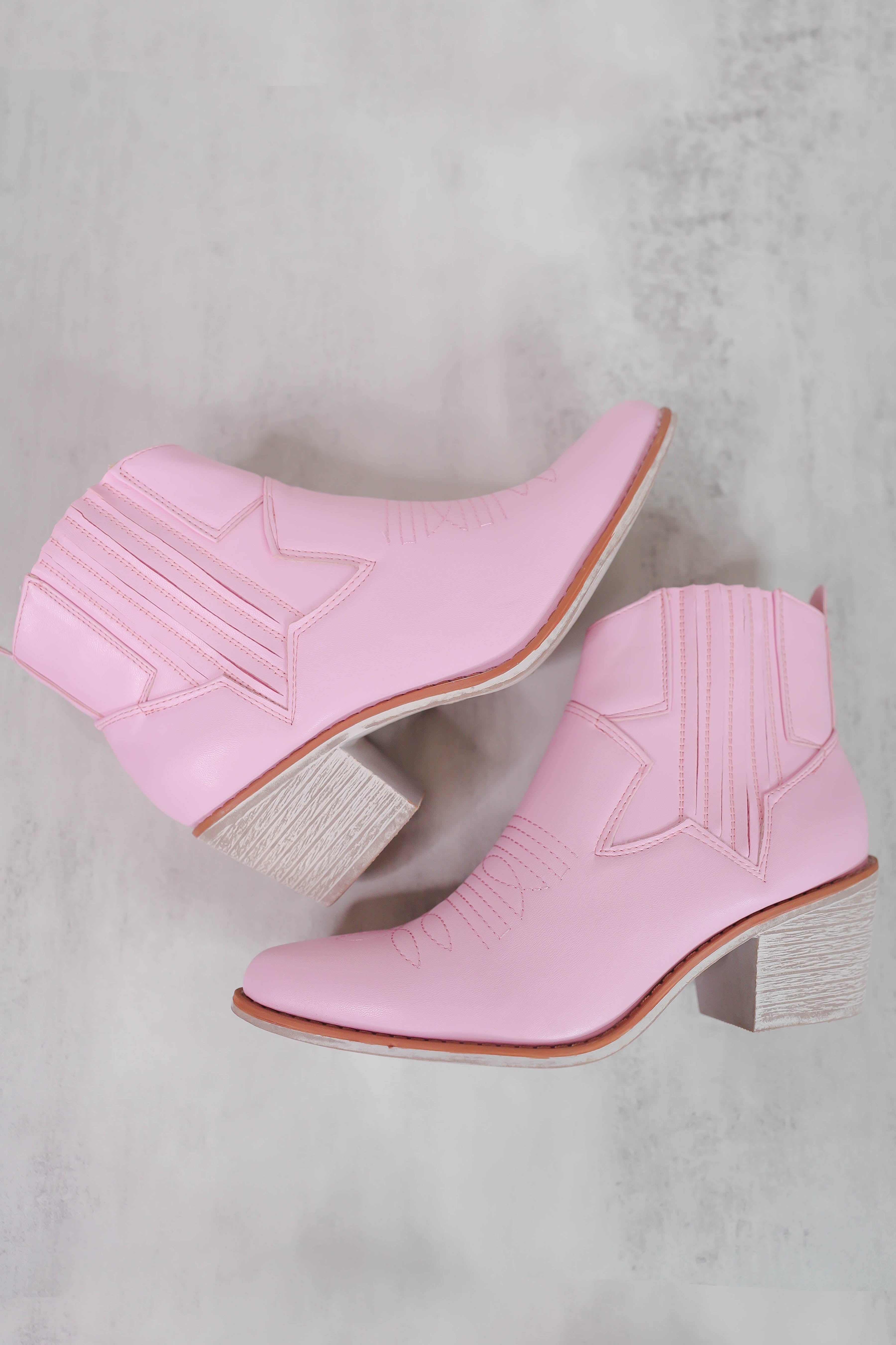 RESTOCK: Lizzie Western Booties-Pink