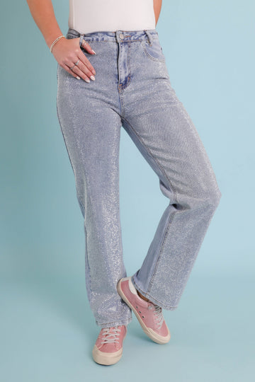 Ready To Rock Rhinestone Denim-Blue