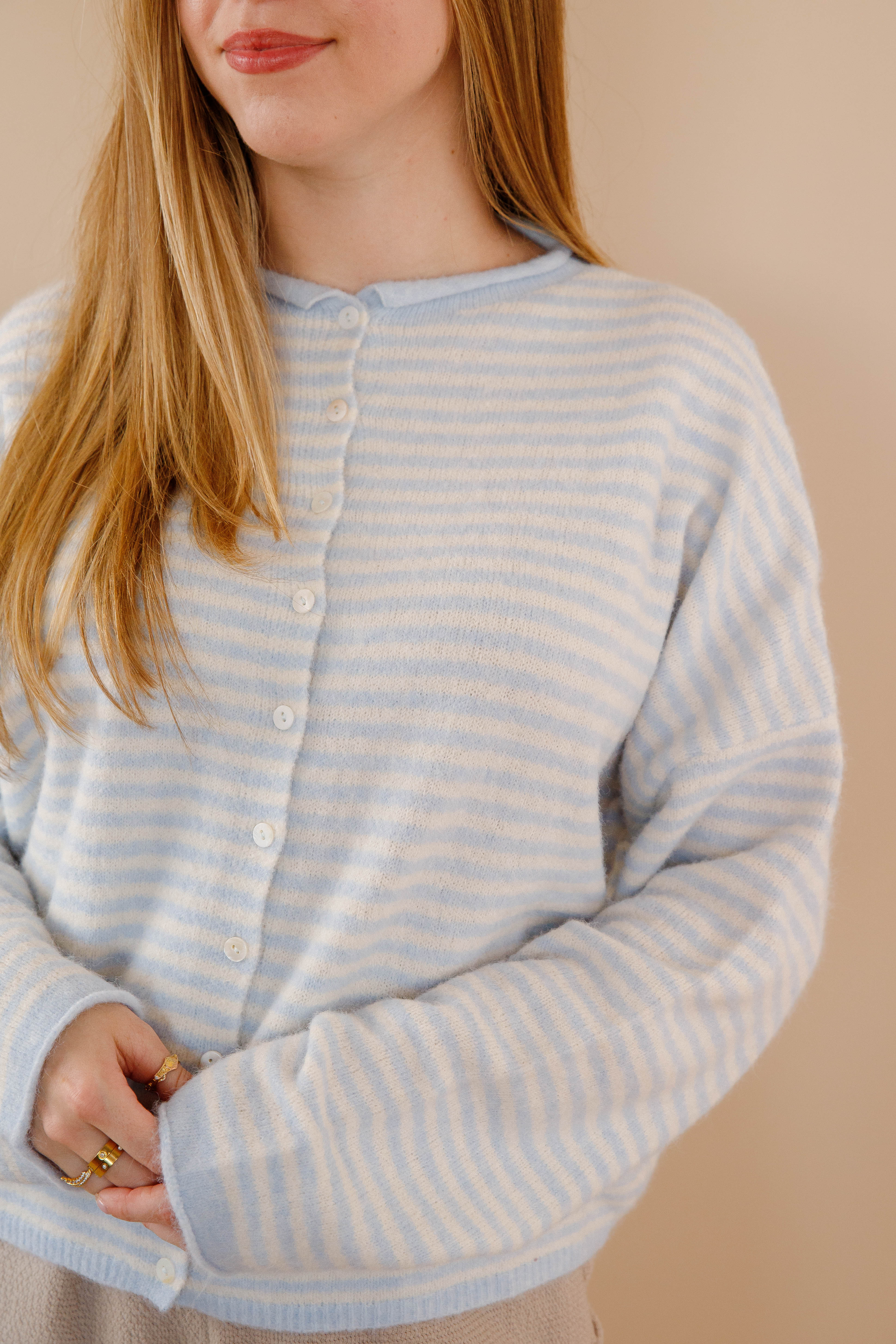 Take One More Look Cardigan-Baby Blue