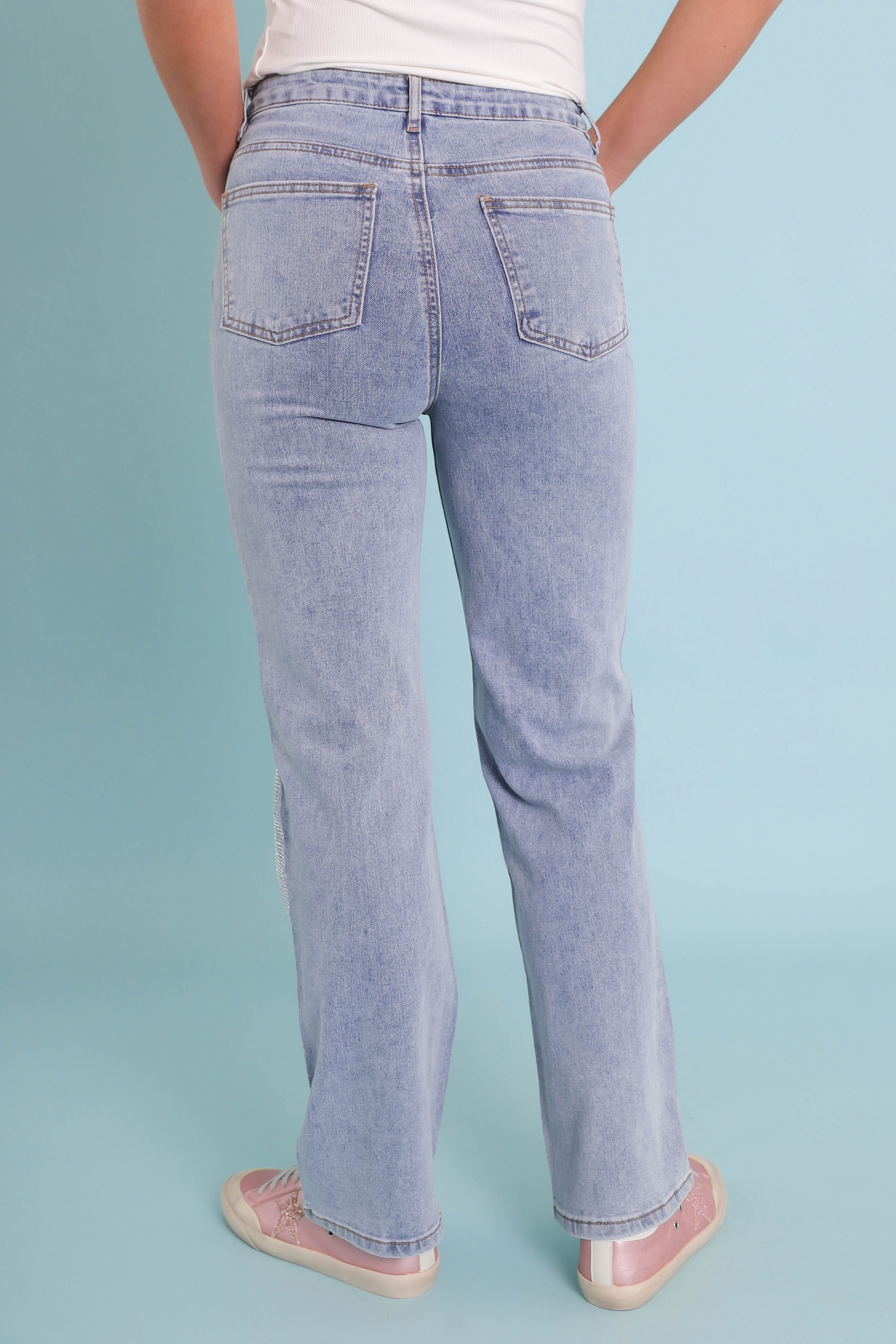 Ready To Rock Rhinestone Denim-Blue