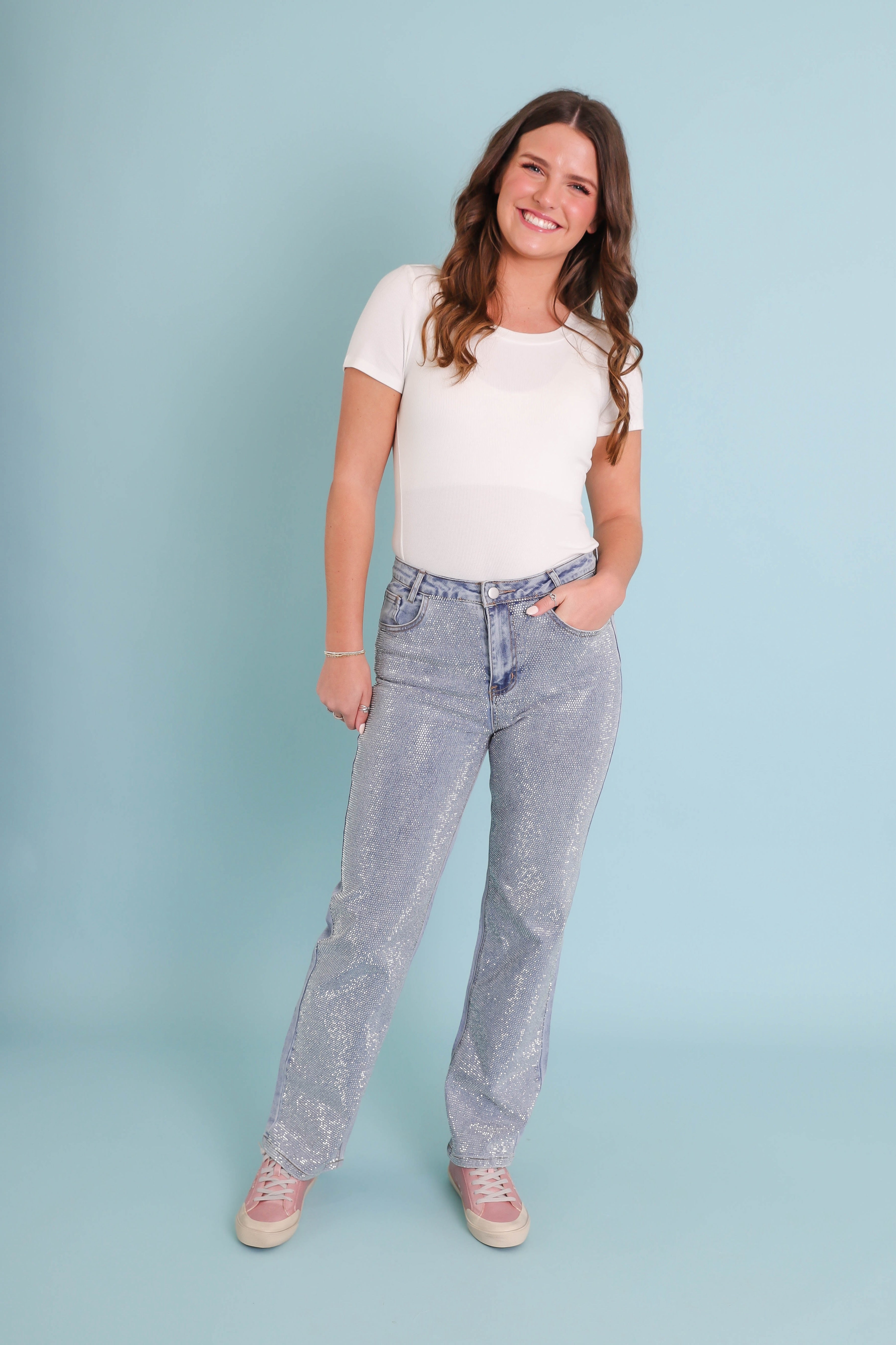 Ready To Rock Rhinestone Denim-Blue