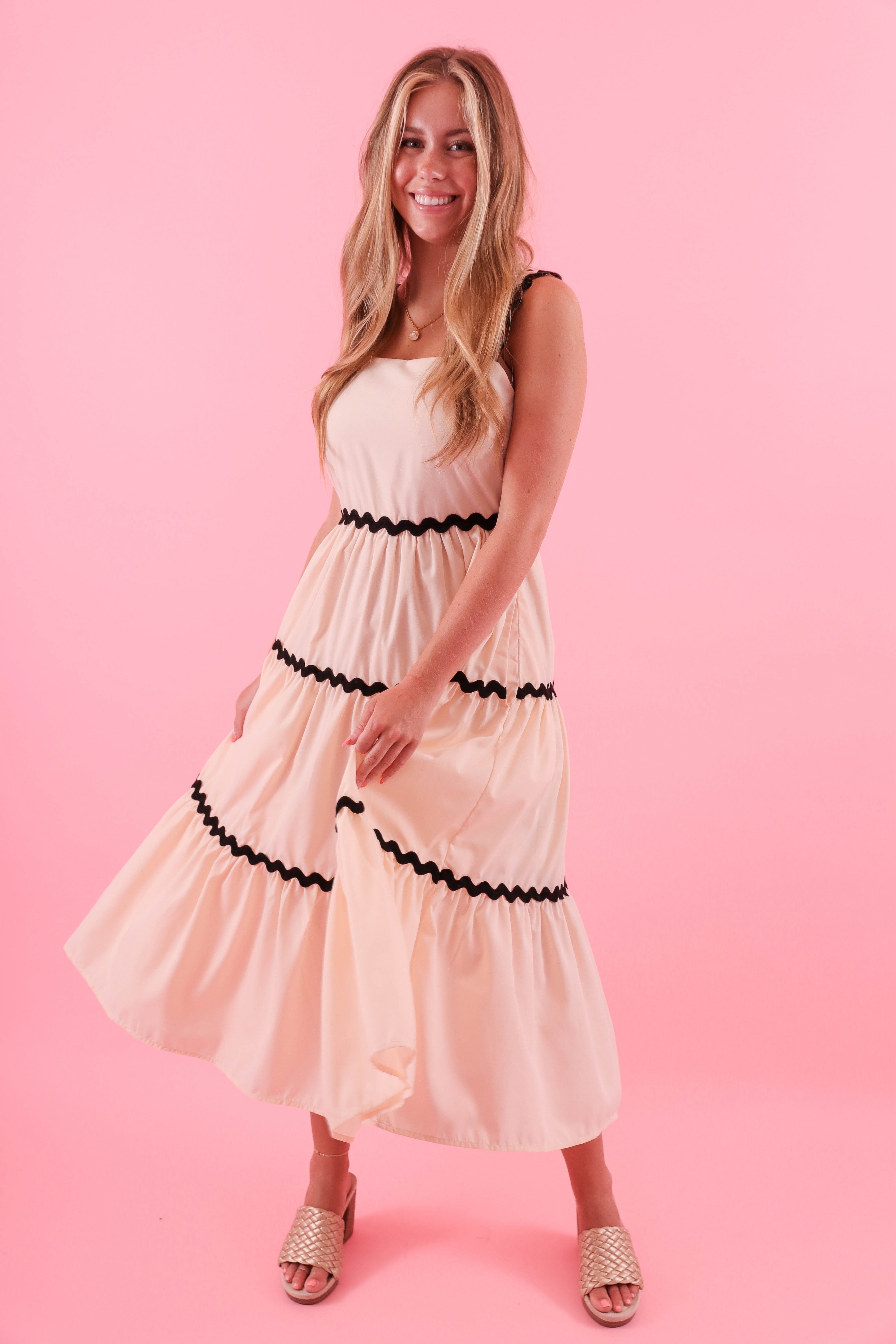 FINAL SALE: Steady On My Mind Midi Dress-Ecru