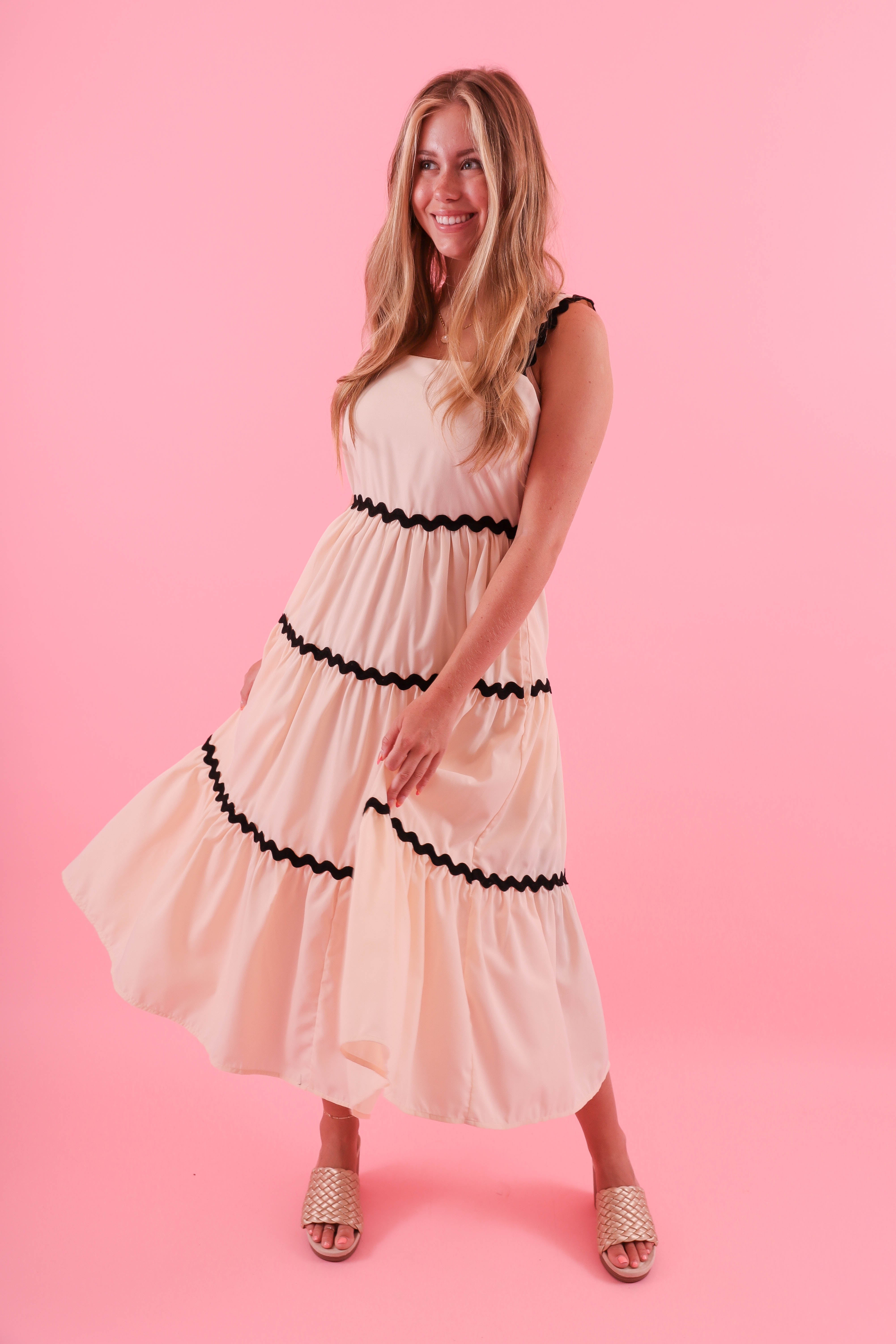 FINAL SALE: Steady On My Mind Midi Dress-Ecru