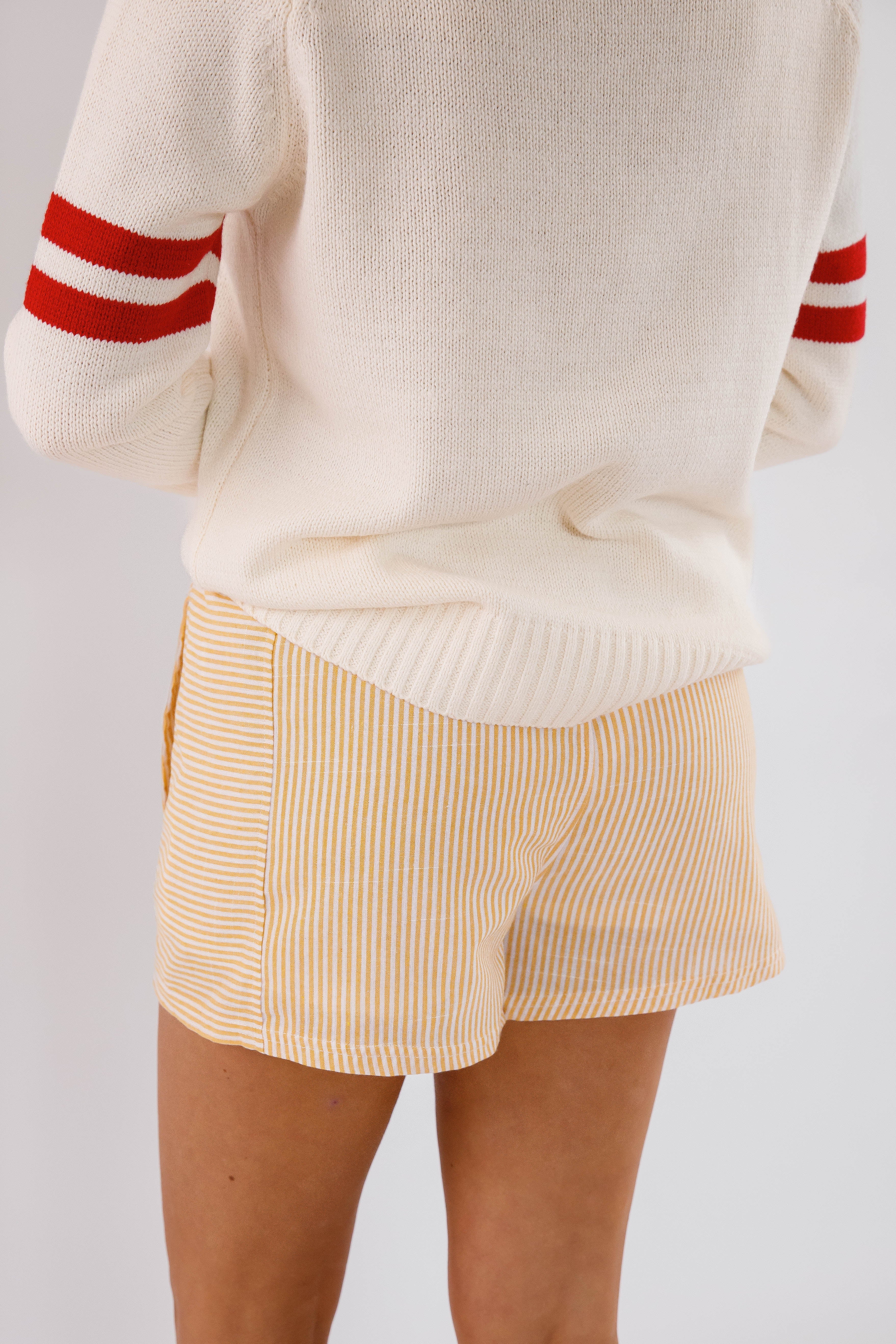 Very Fitting Shorts-Yellow Stripe