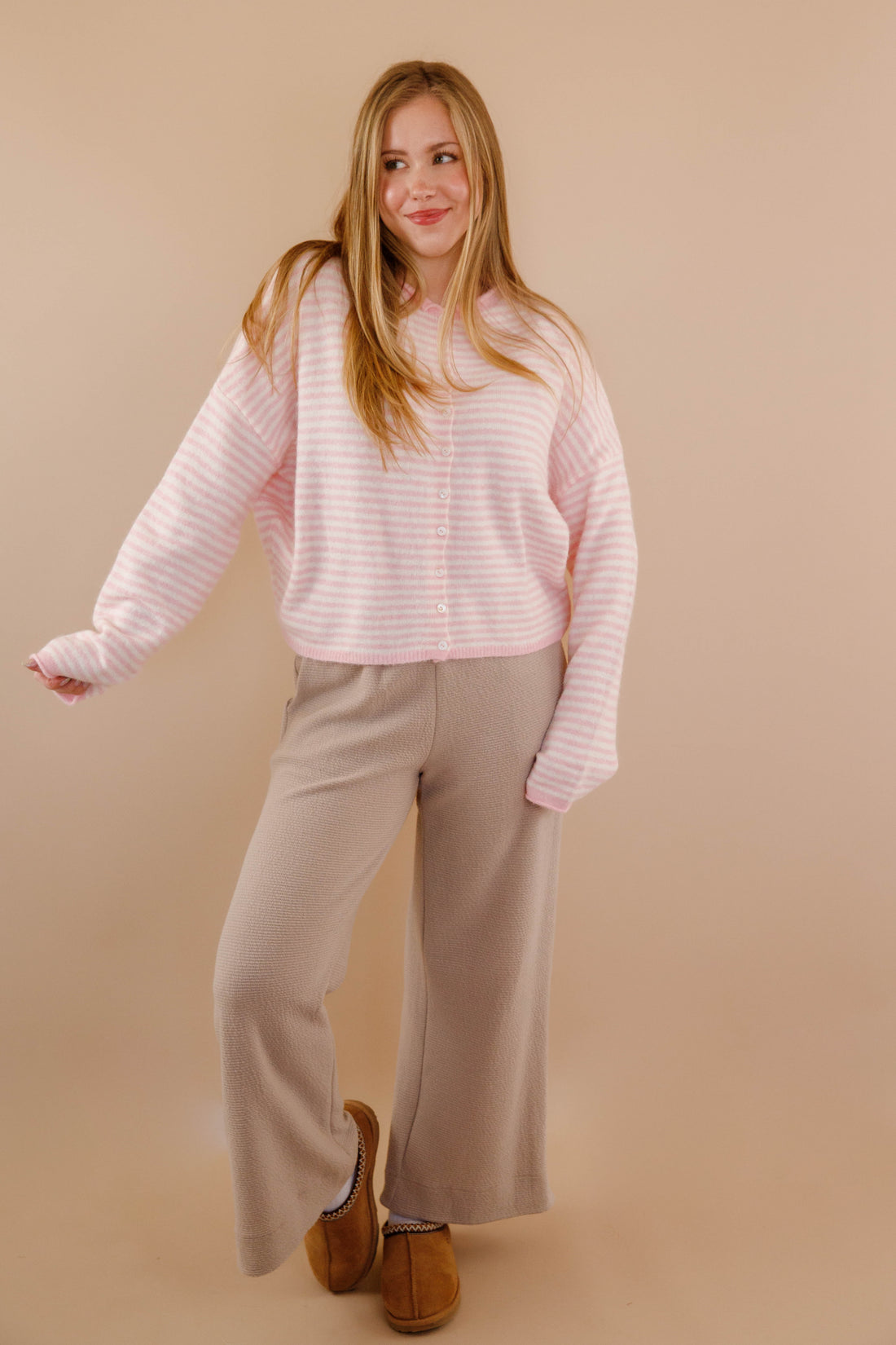 Take One More Look Cardigan-Blush