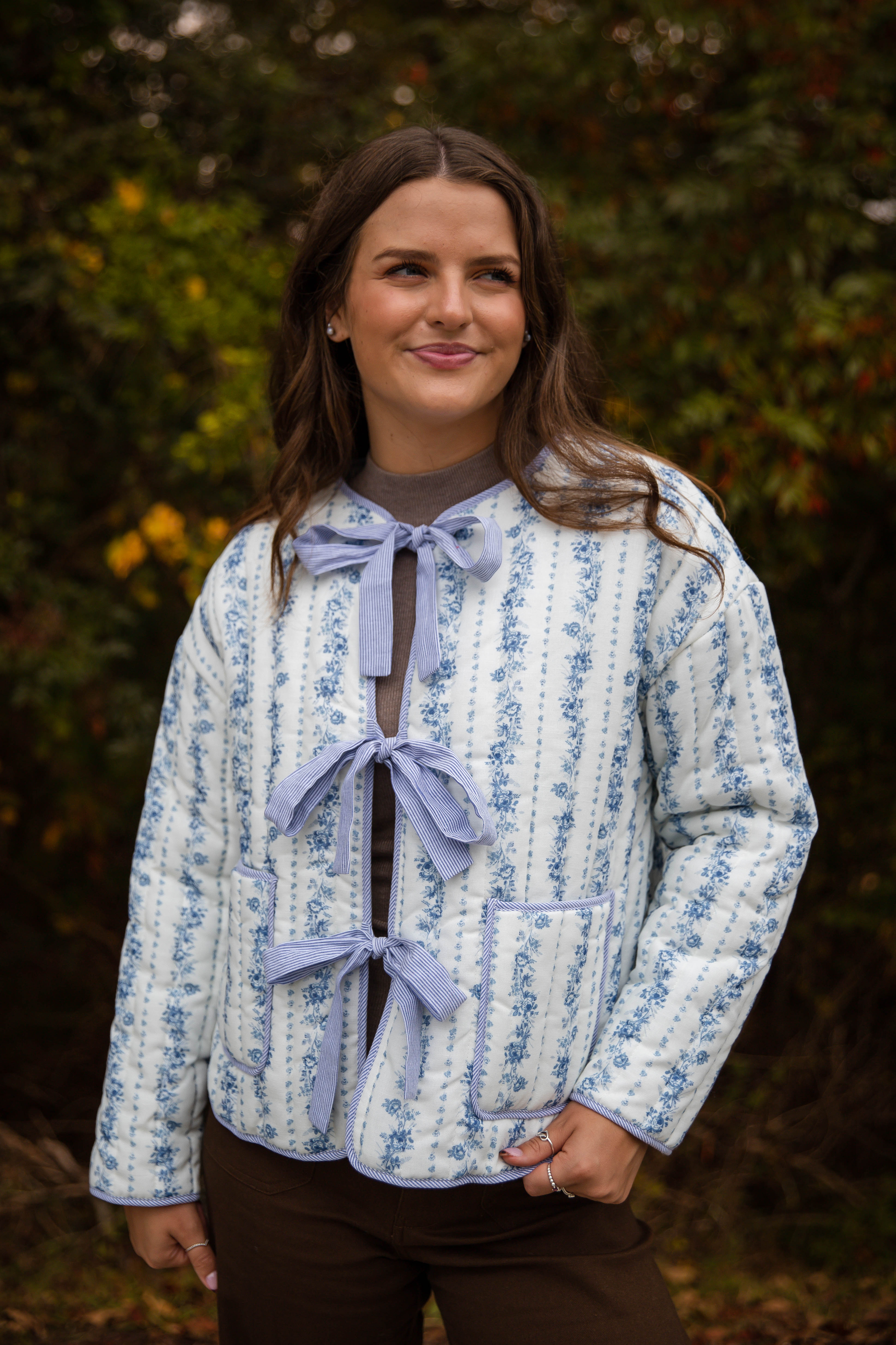 Sweet Spirit Quilted Jacket-Blue