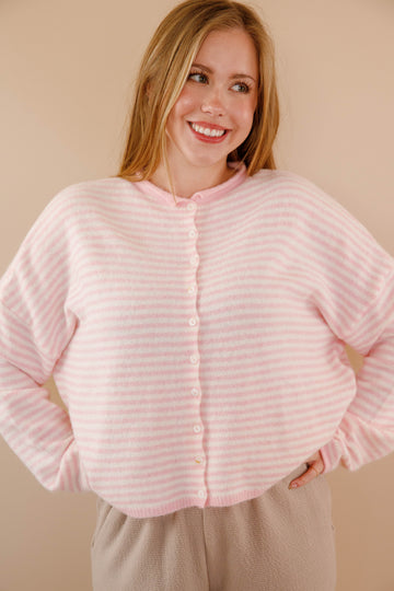 Take One More Look Cardigan-Blush