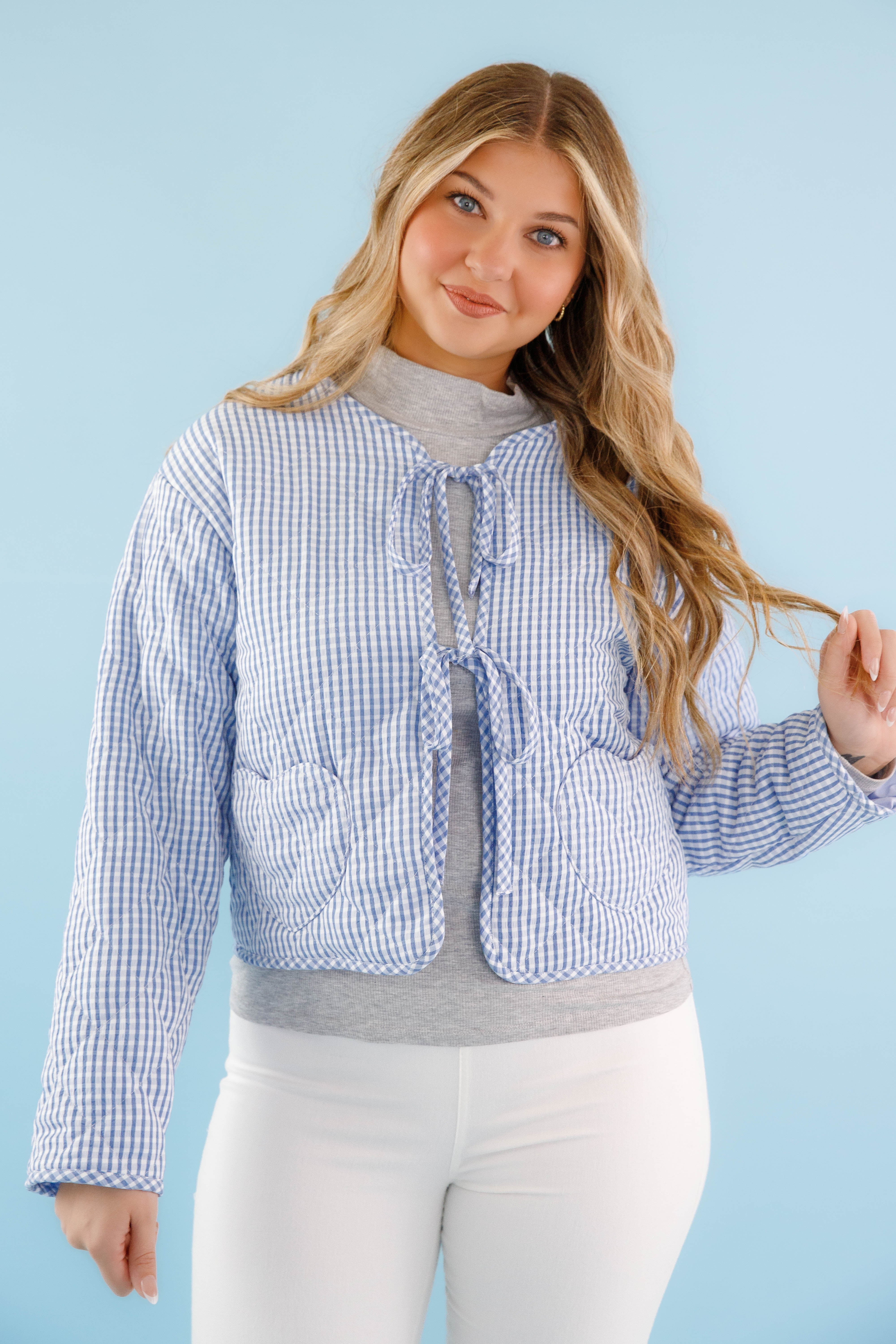 FINAL SALE: A Charming Sense Gingham Jacket
