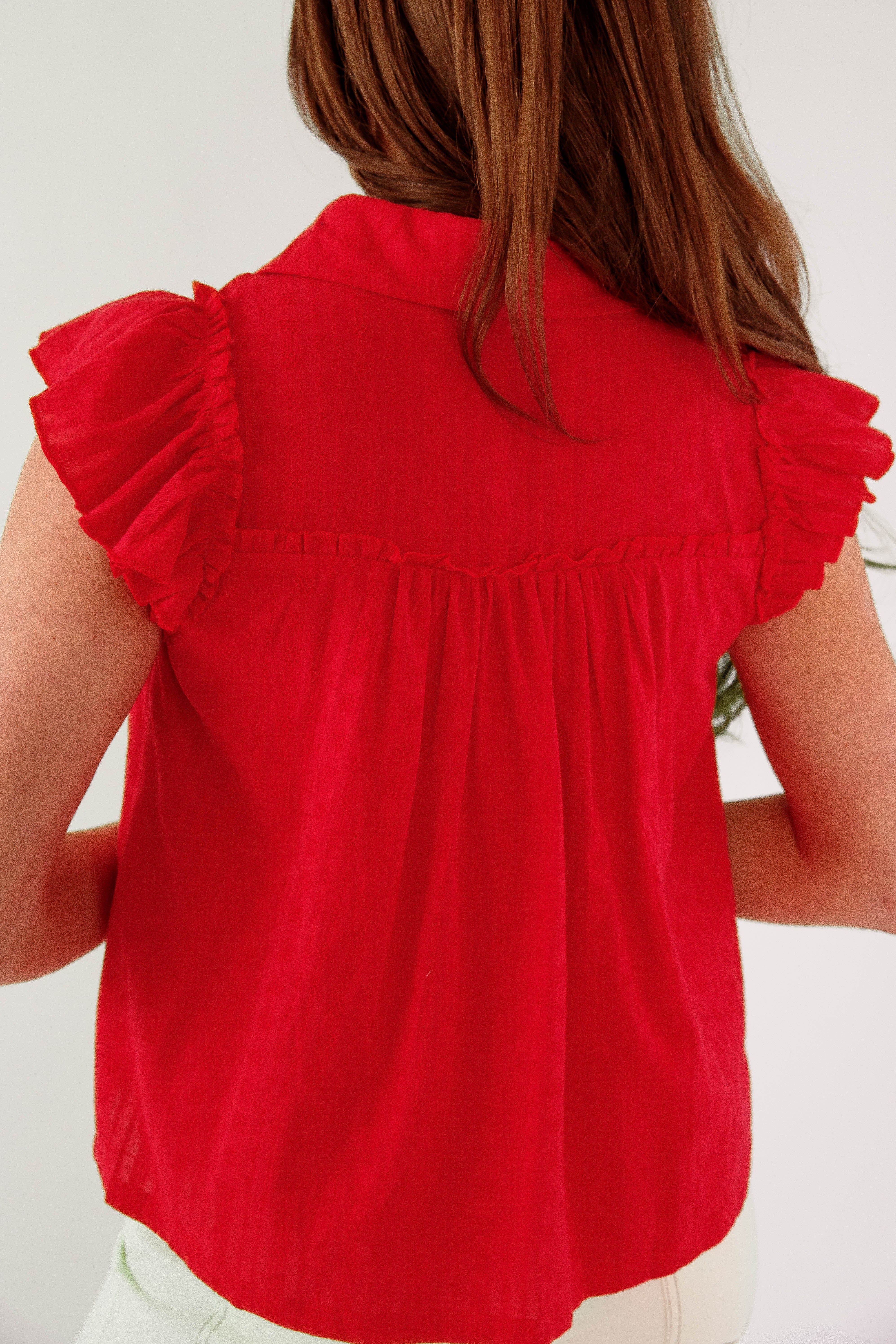 As of Lately Blouse-Red
