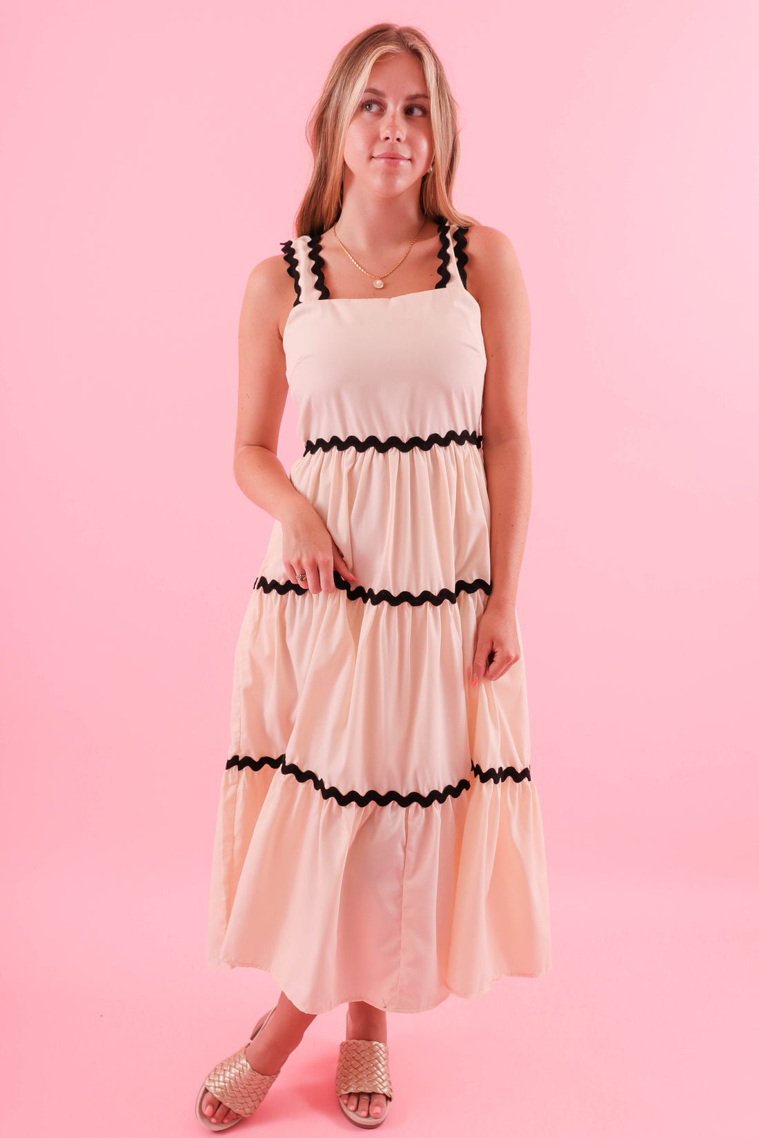 FINAL SALE: Steady On My Mind Midi Dress-Ecru