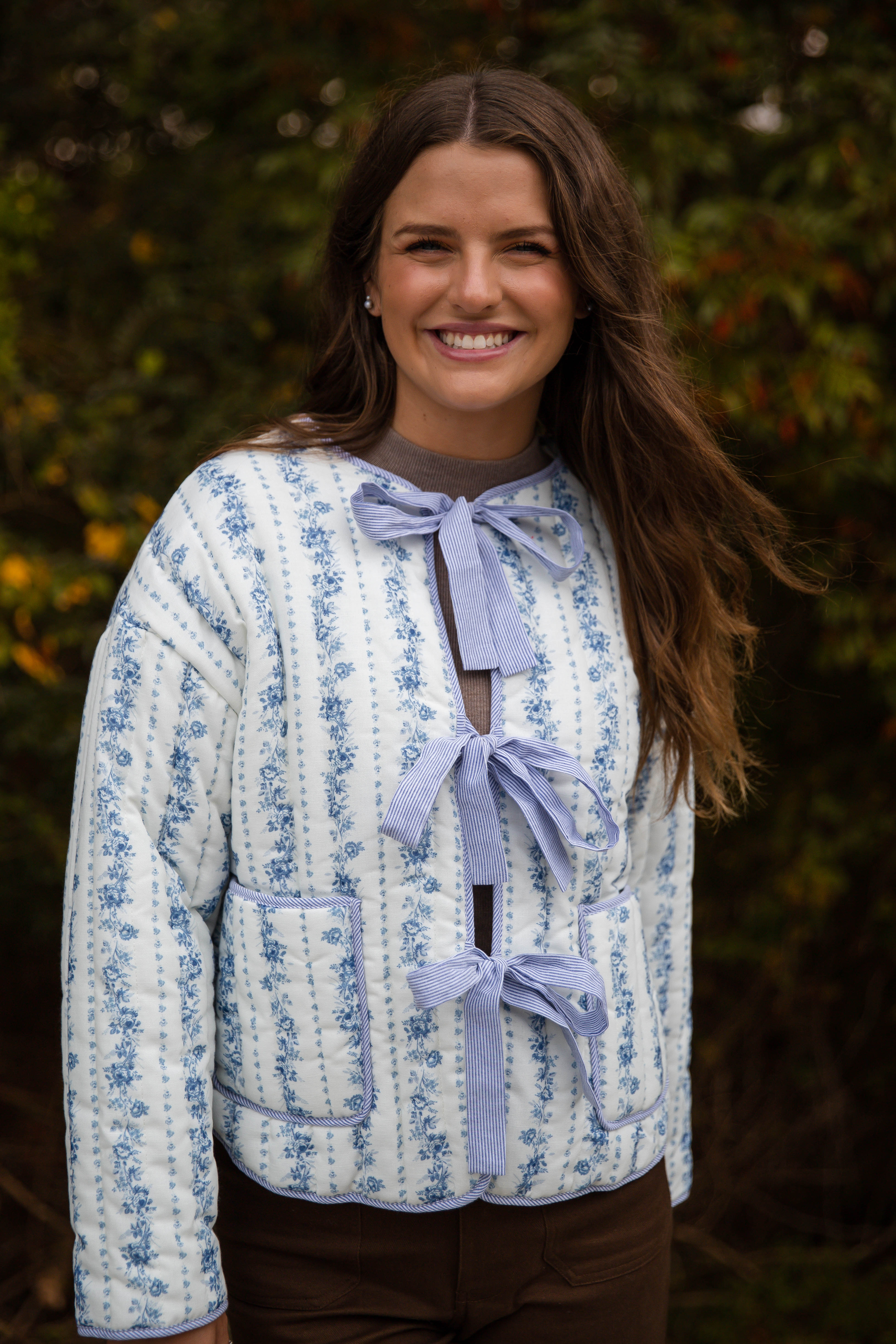 Sweet Spirit Quilted Jacket-Blue