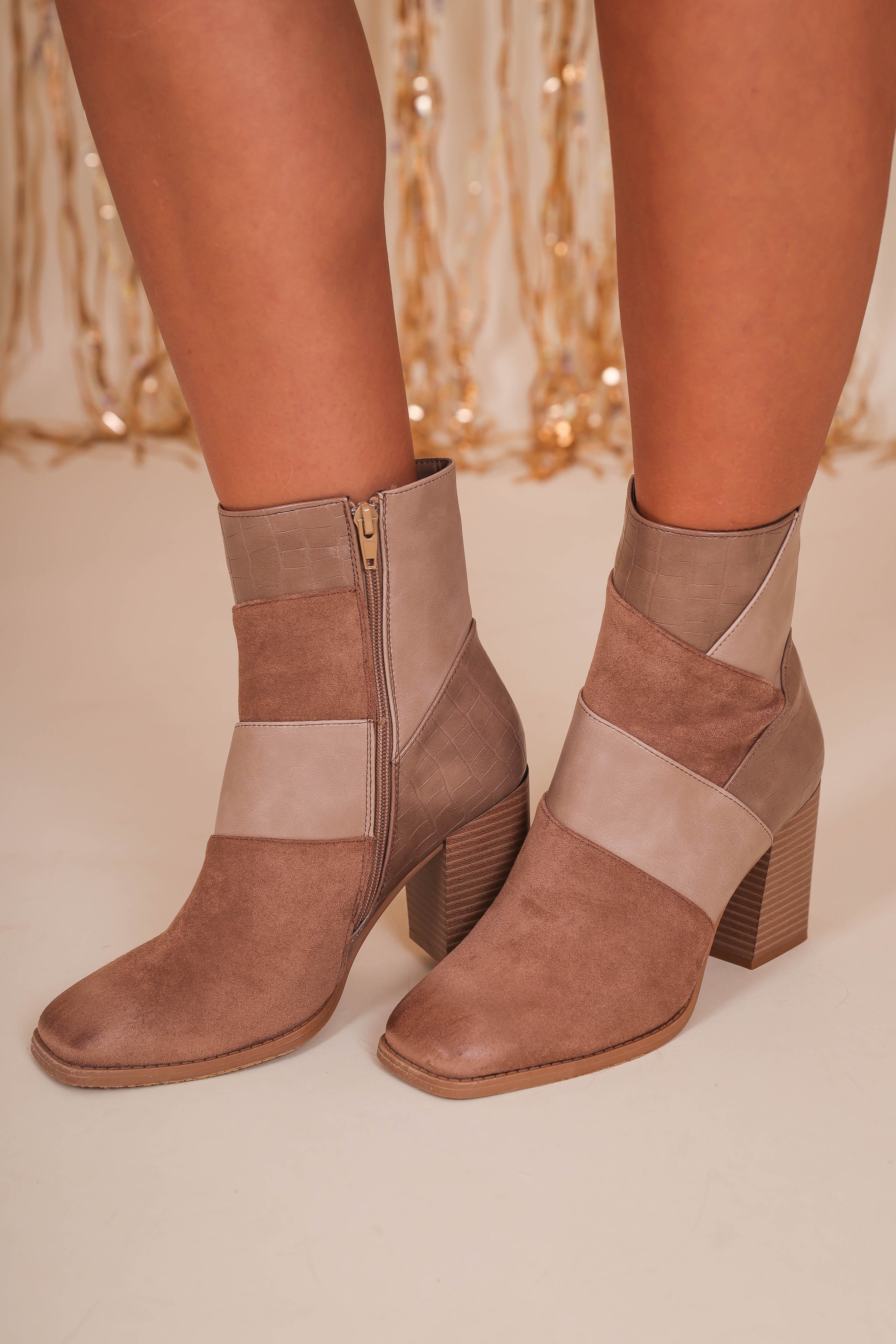 Cammy Ankle Booties-Taupe