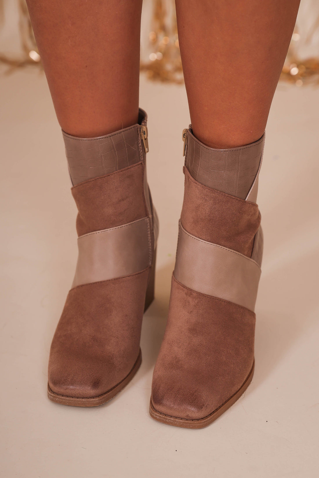 Cammy Ankle Booties-Taupe