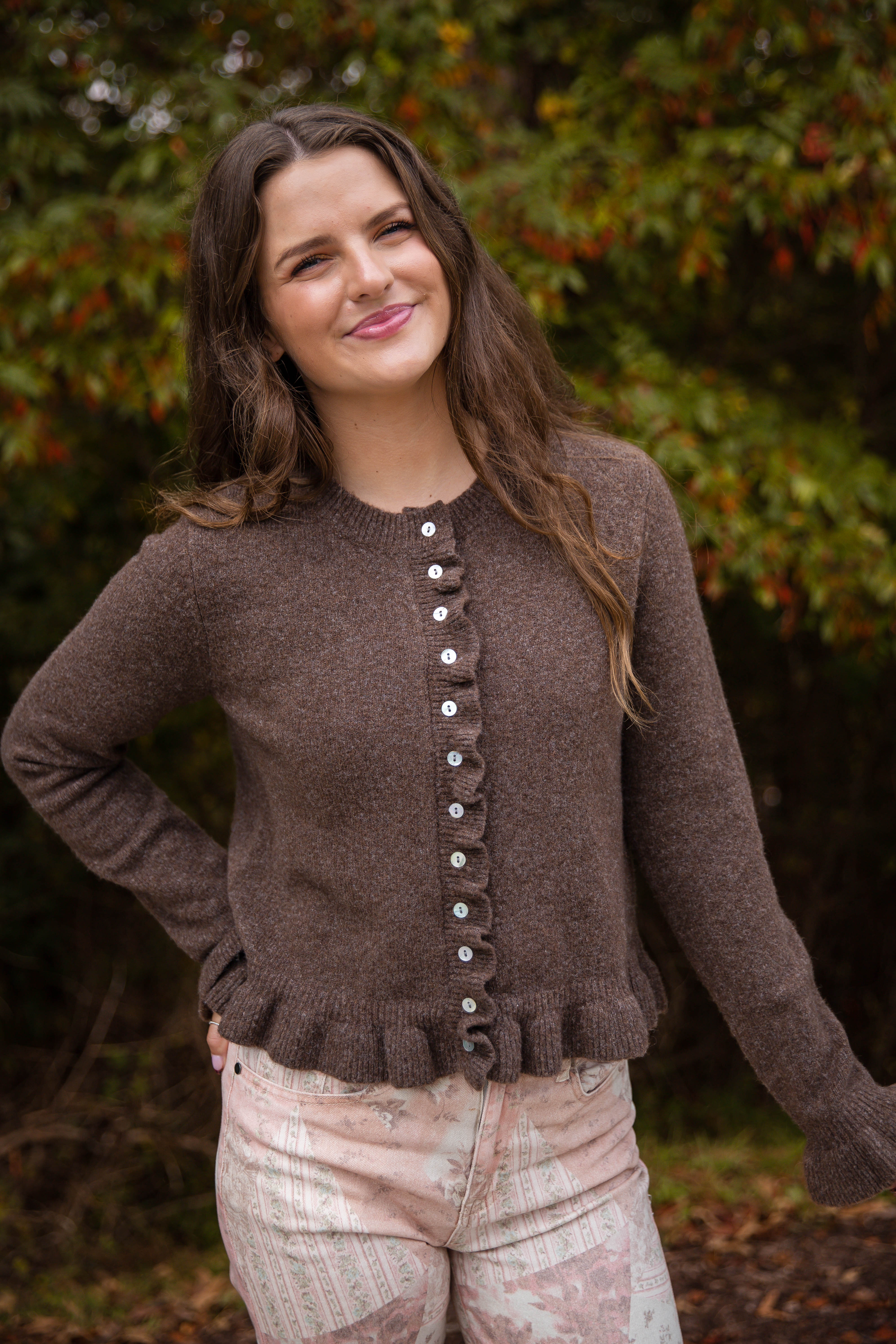 The Sweeter Side Cardigan-Brown
