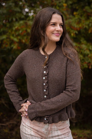 The Sweeter Side Cardigan-Brown