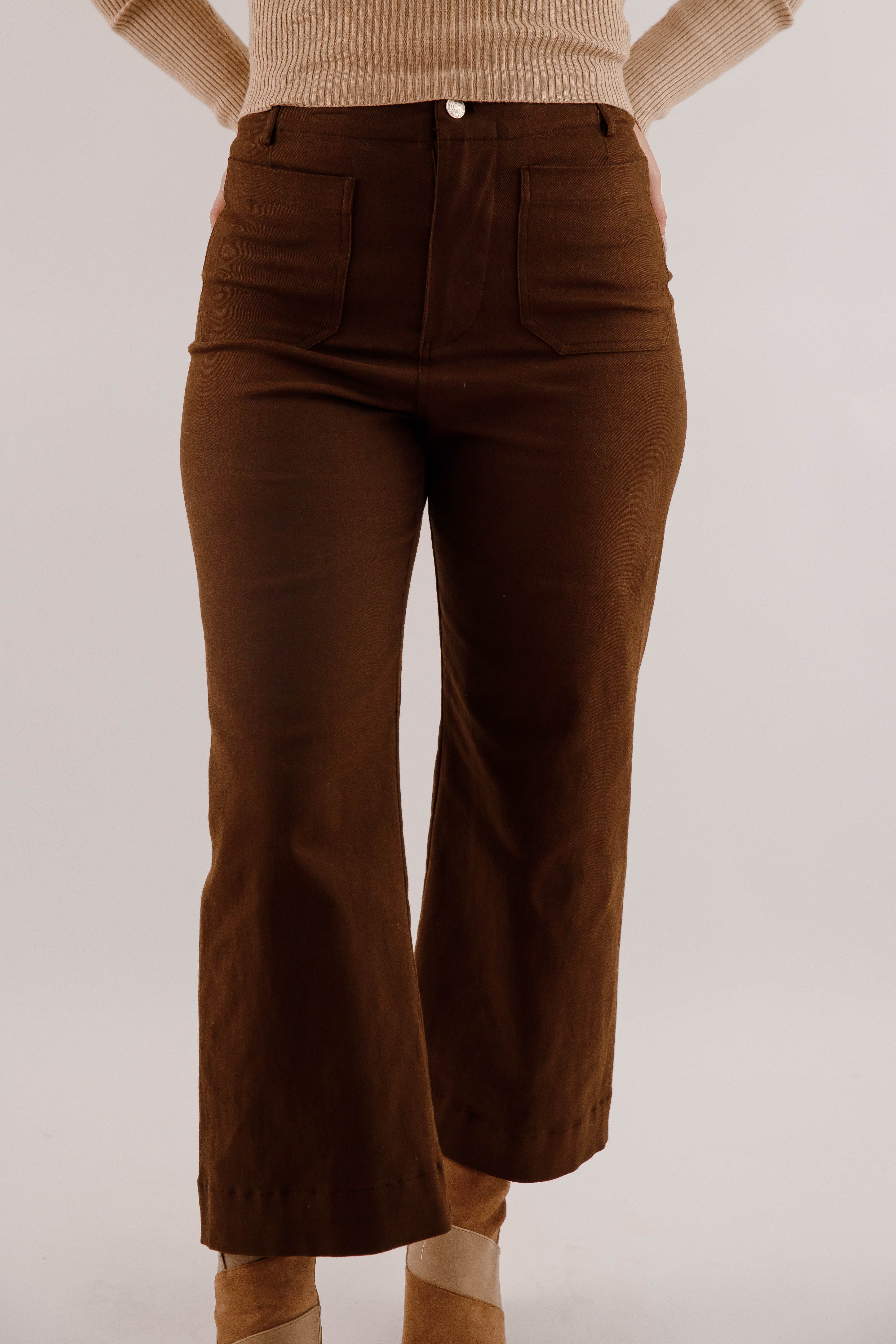 Taking A Pause Denim-Brown