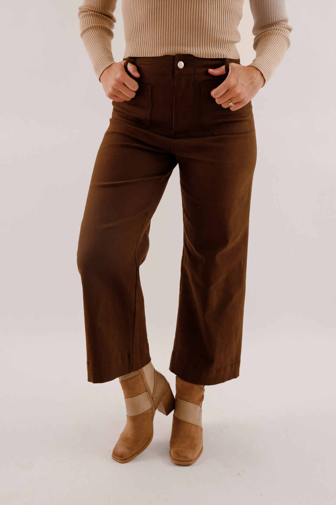 Taking A Pause Denim-Brown