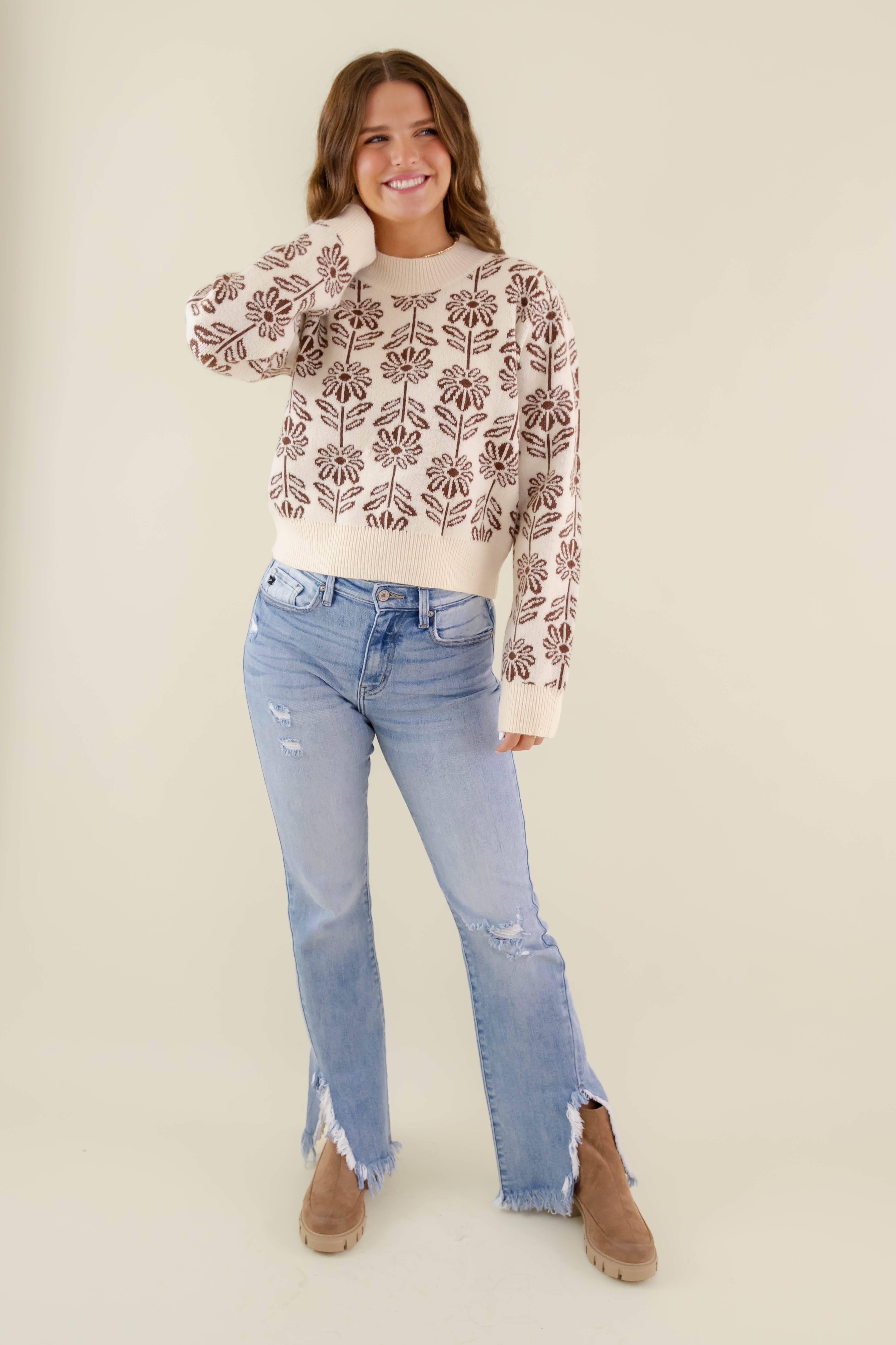 RESTOCK: Power in Patience Sweater-Brown