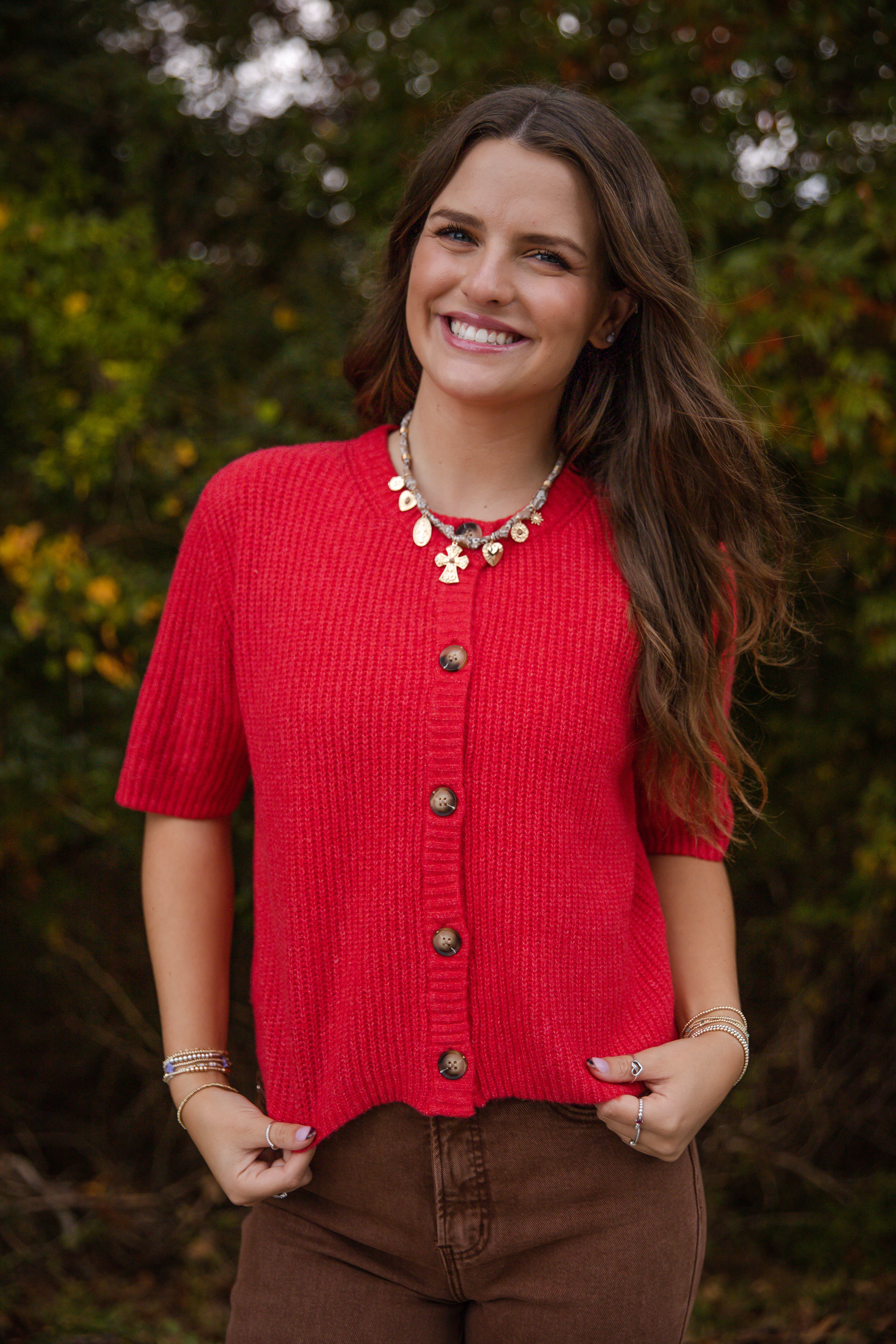 Right On Time Cardigan-Red