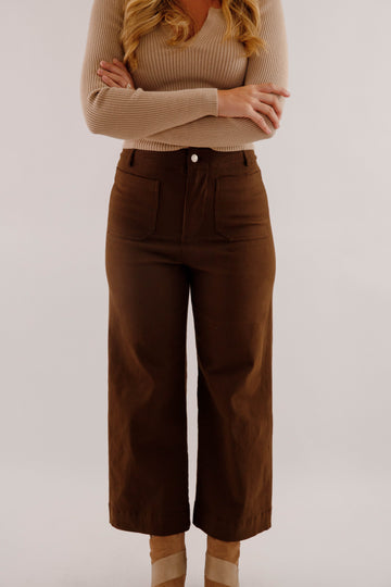 Taking A Pause Denim-Brown