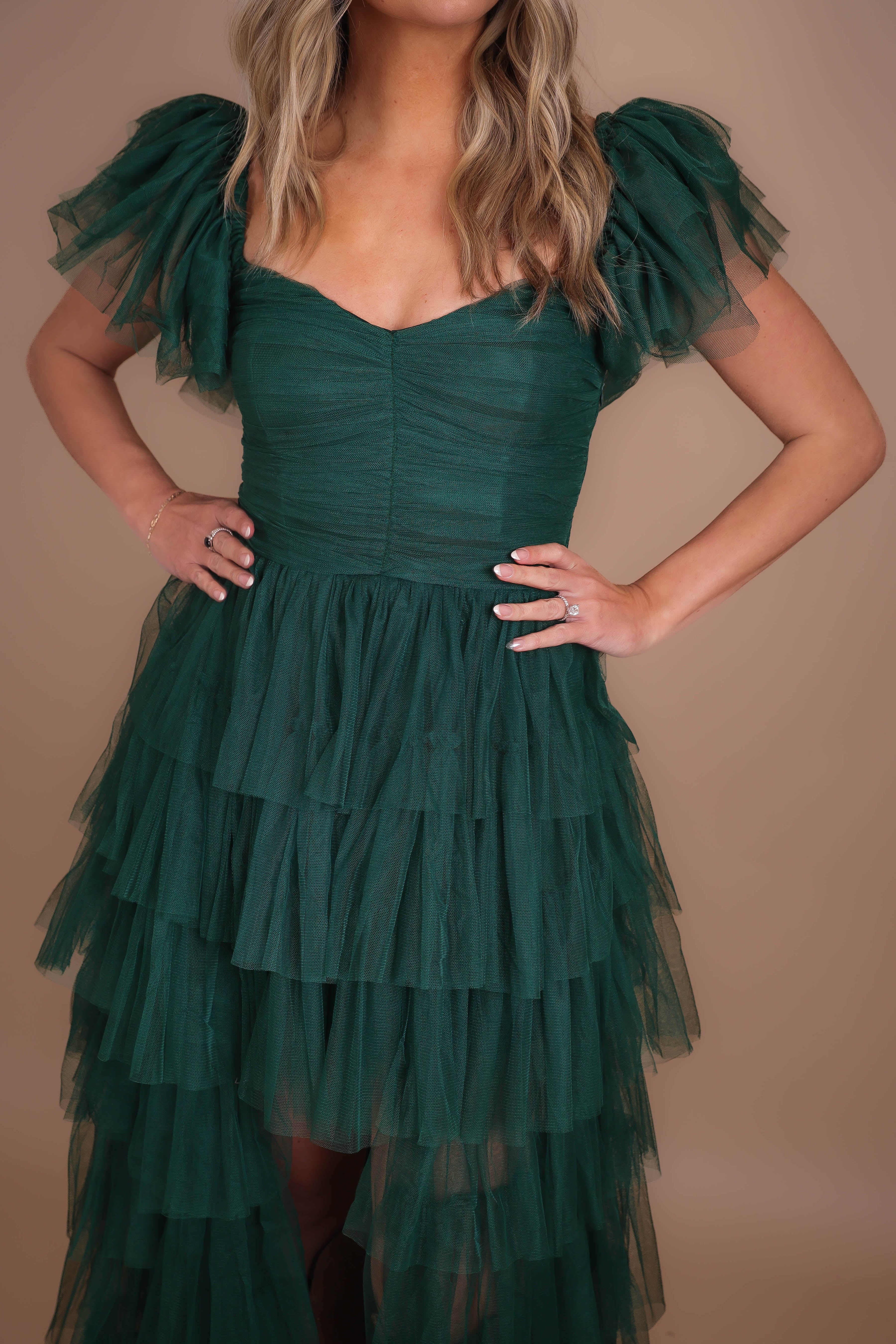 RESTOCK: On Cloud 9 Tulle Maxi Dress-Hunter Green
