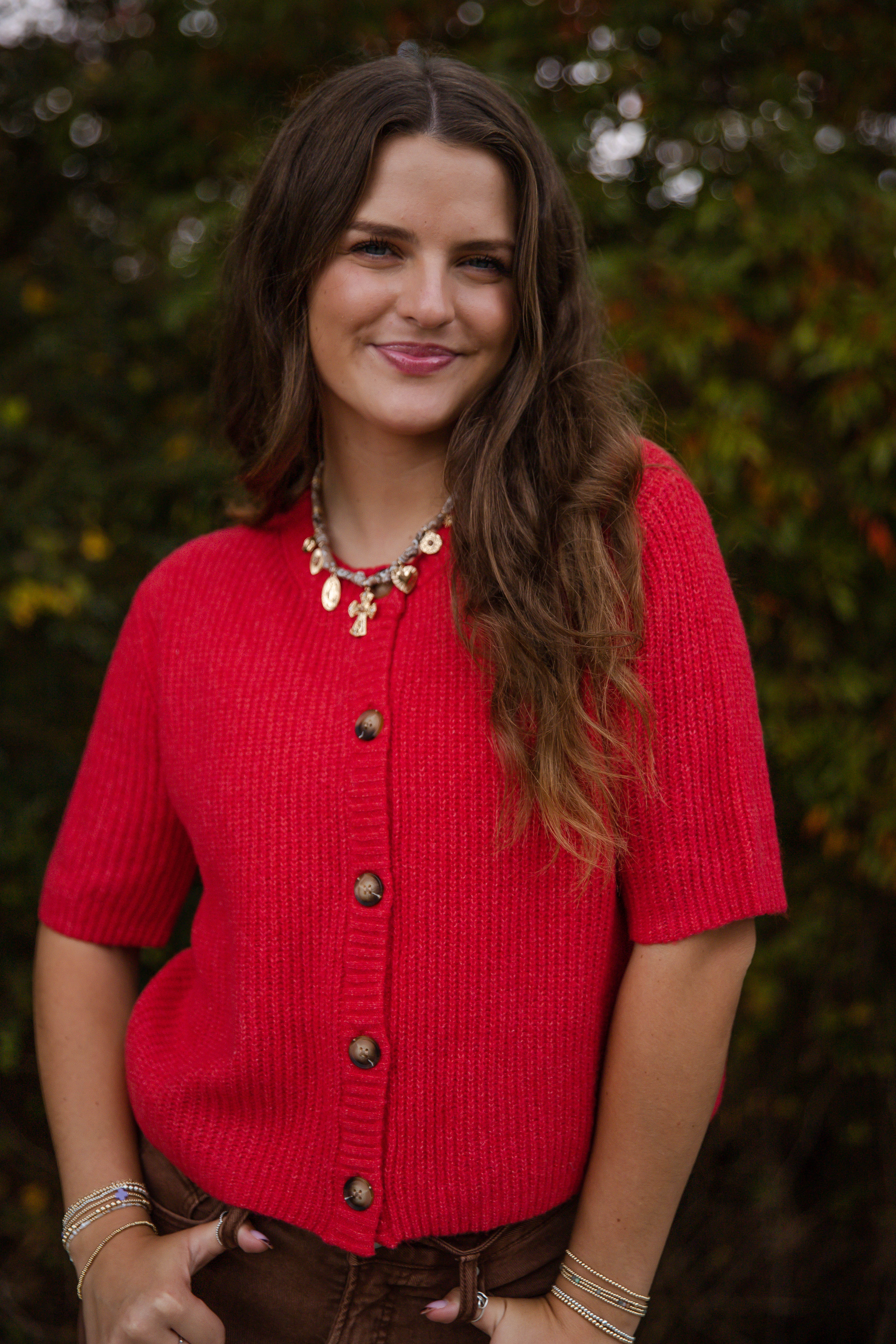 Right On Time Cardigan-Red