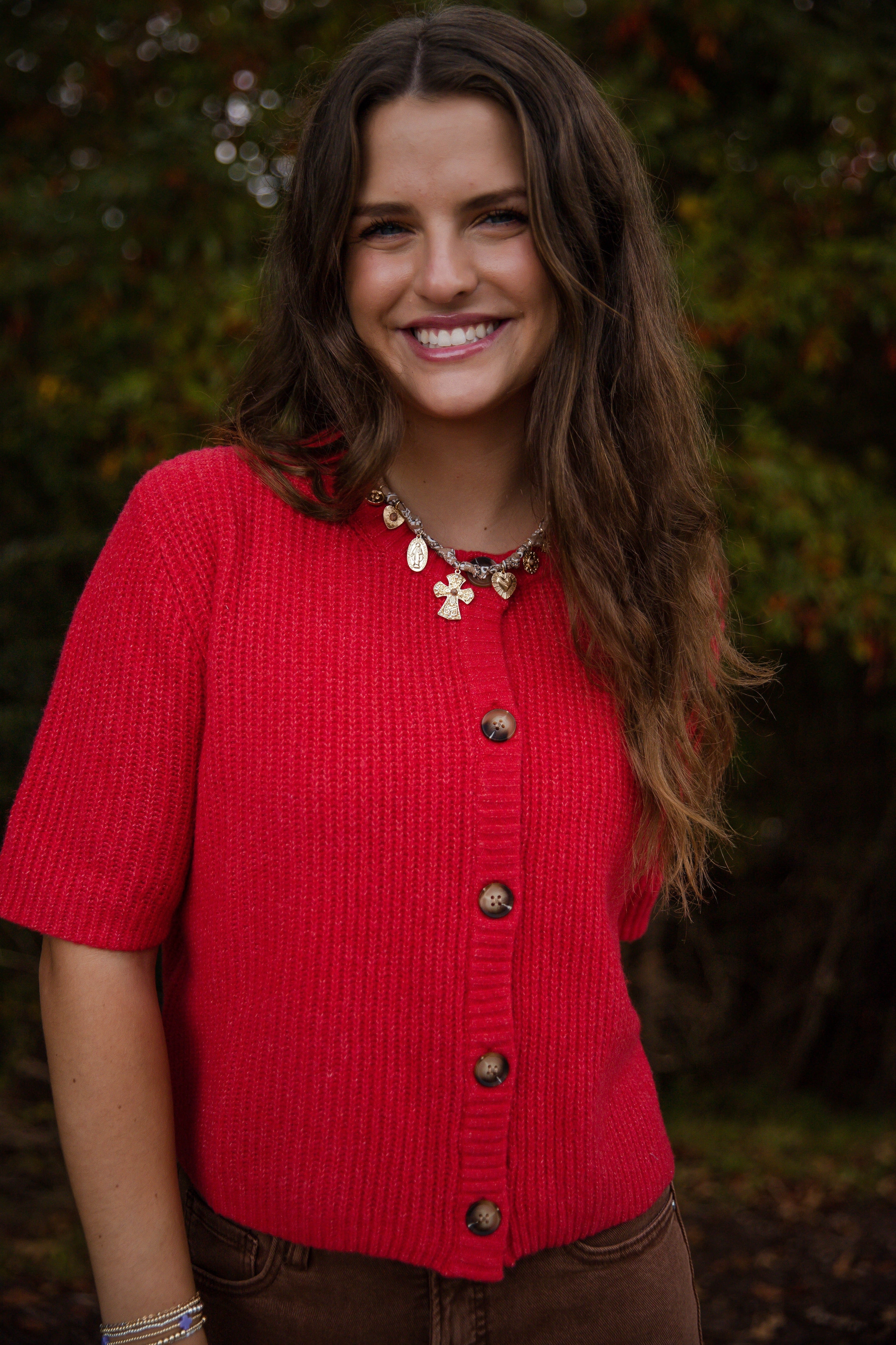 Right On Time Cardigan-Red