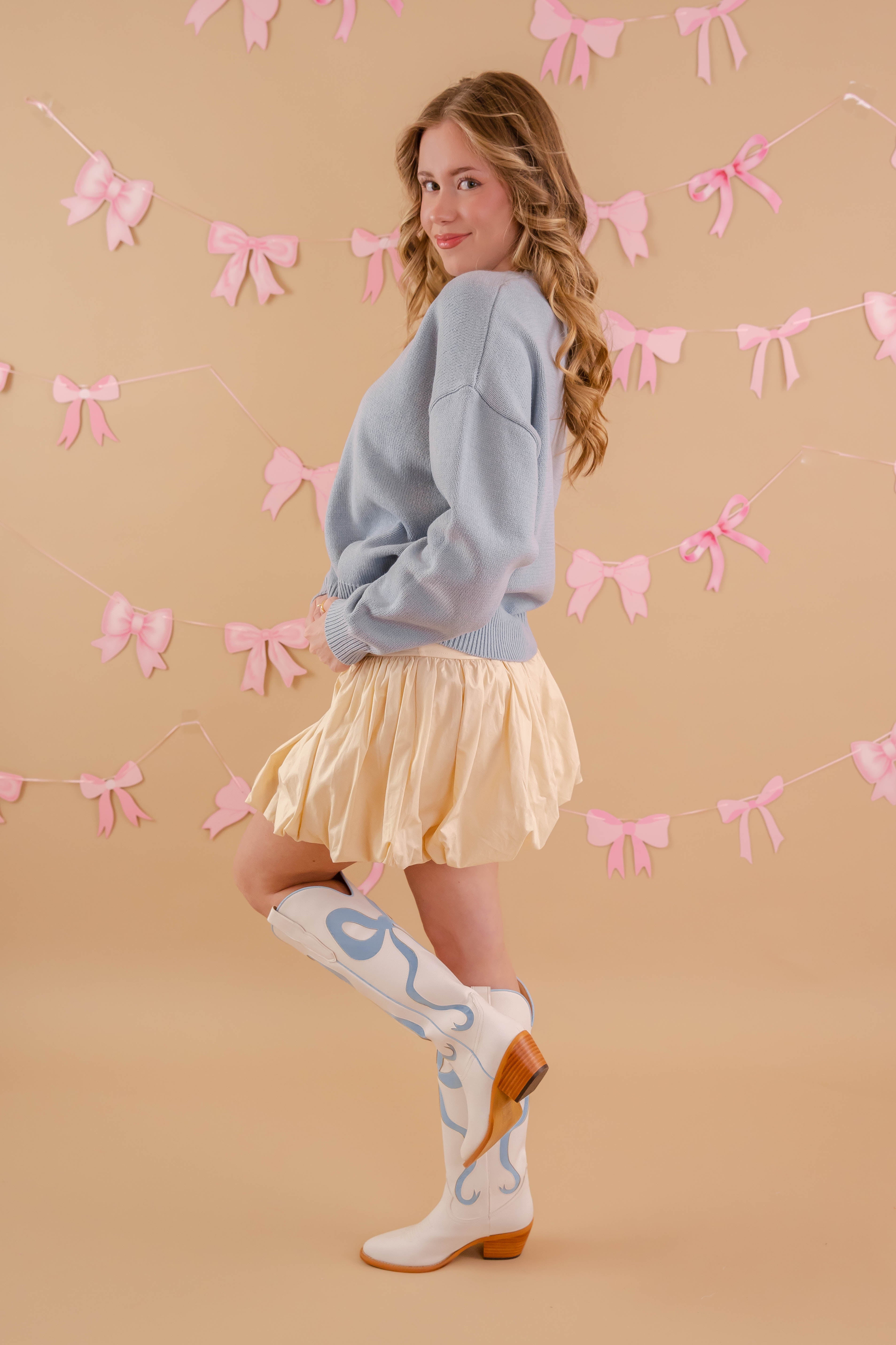 Plan A Date Bubble Skirt-Beige