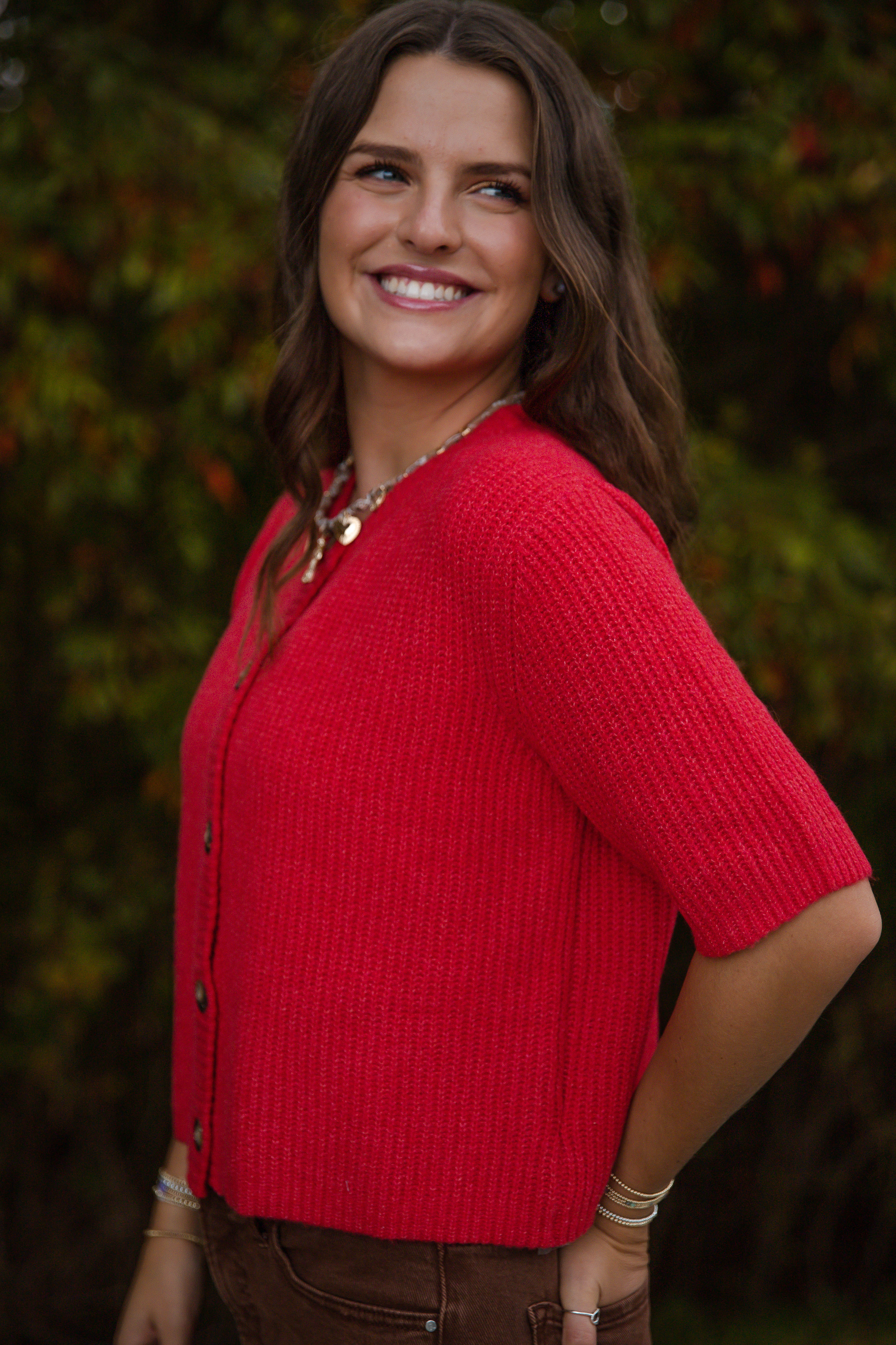 Right On Time Cardigan-Red