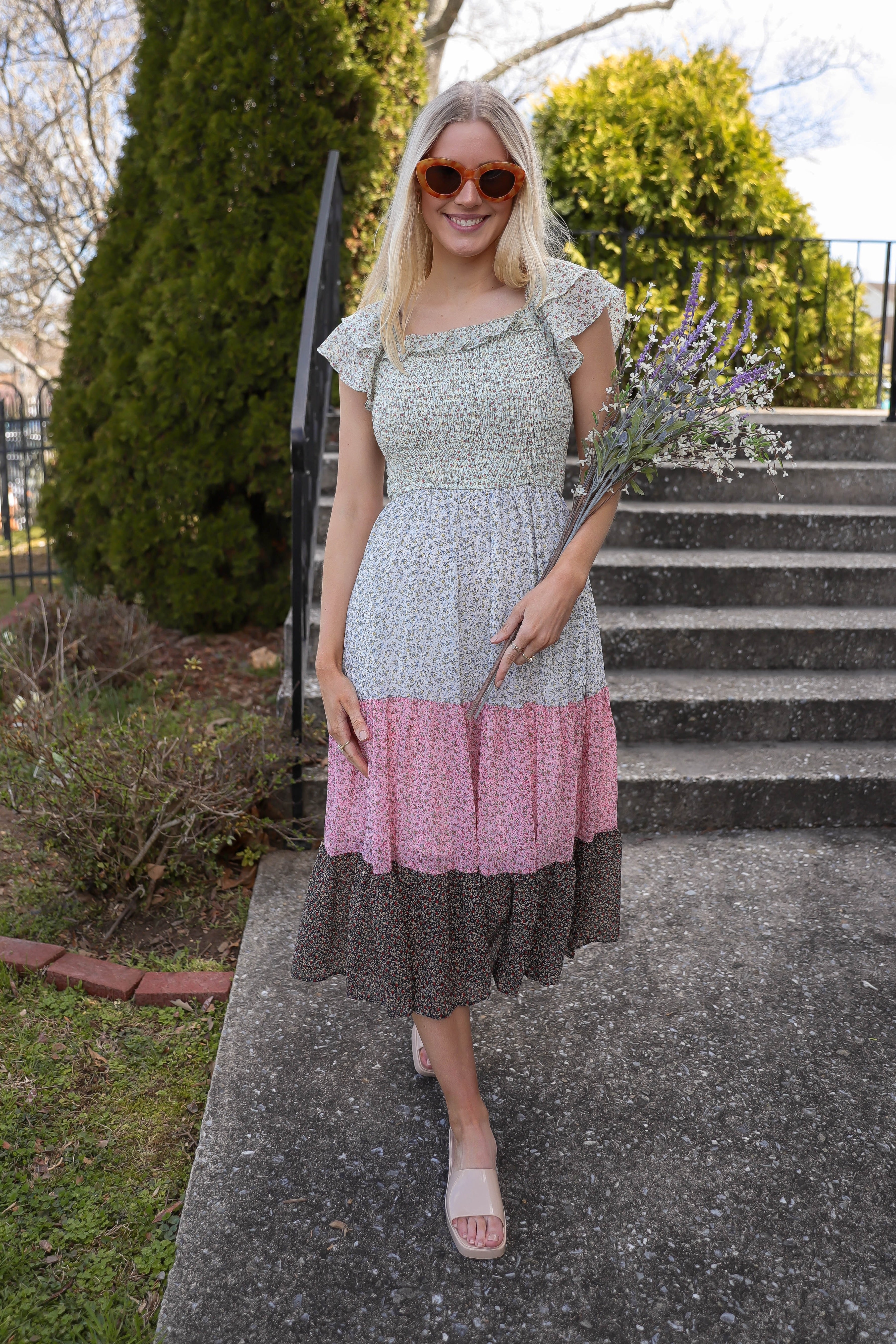 FINAL SALE: Headed To My Cottage Midi Dress