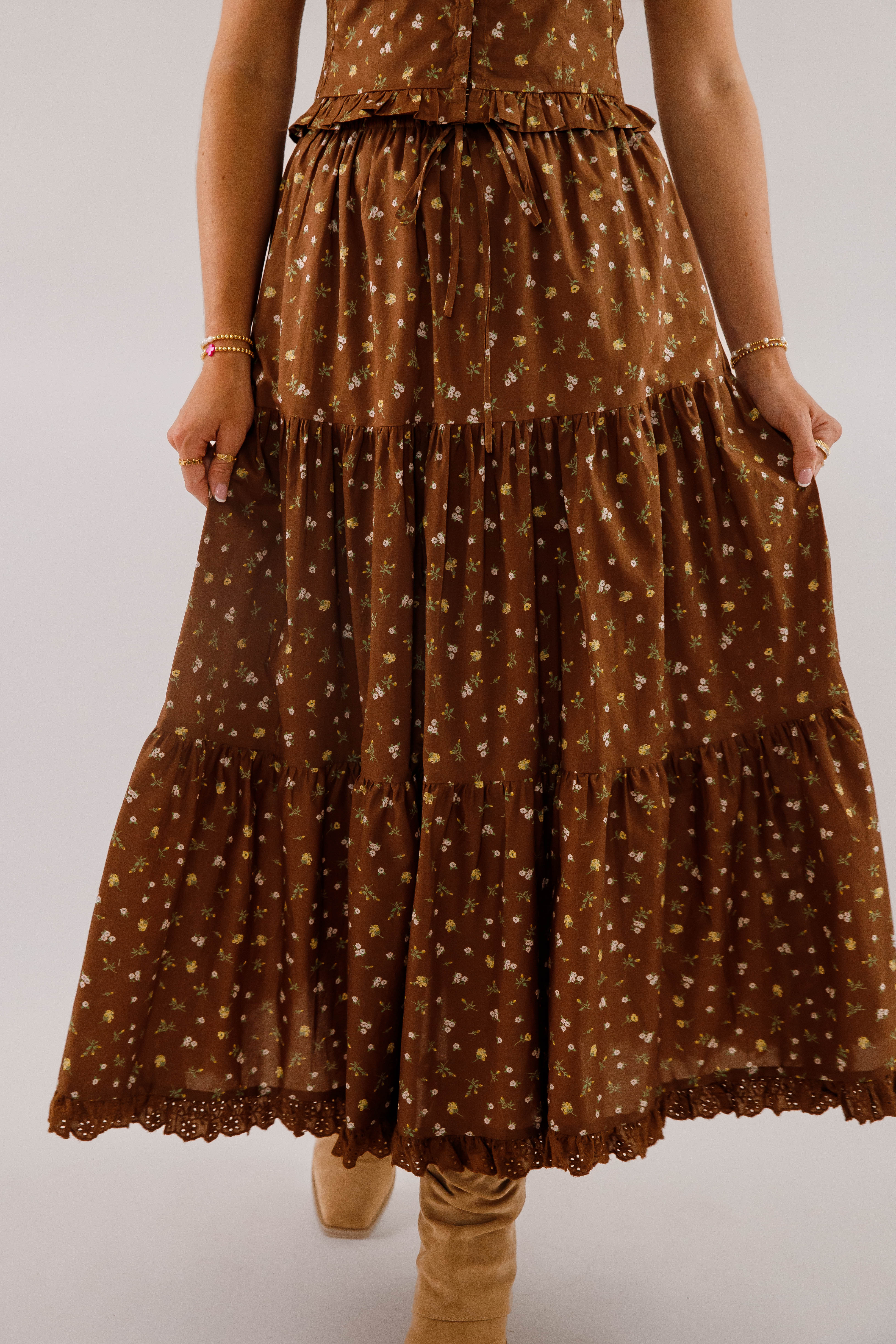 RESTOCK: What It Reminds Me Of Maxi Skirt-Brown