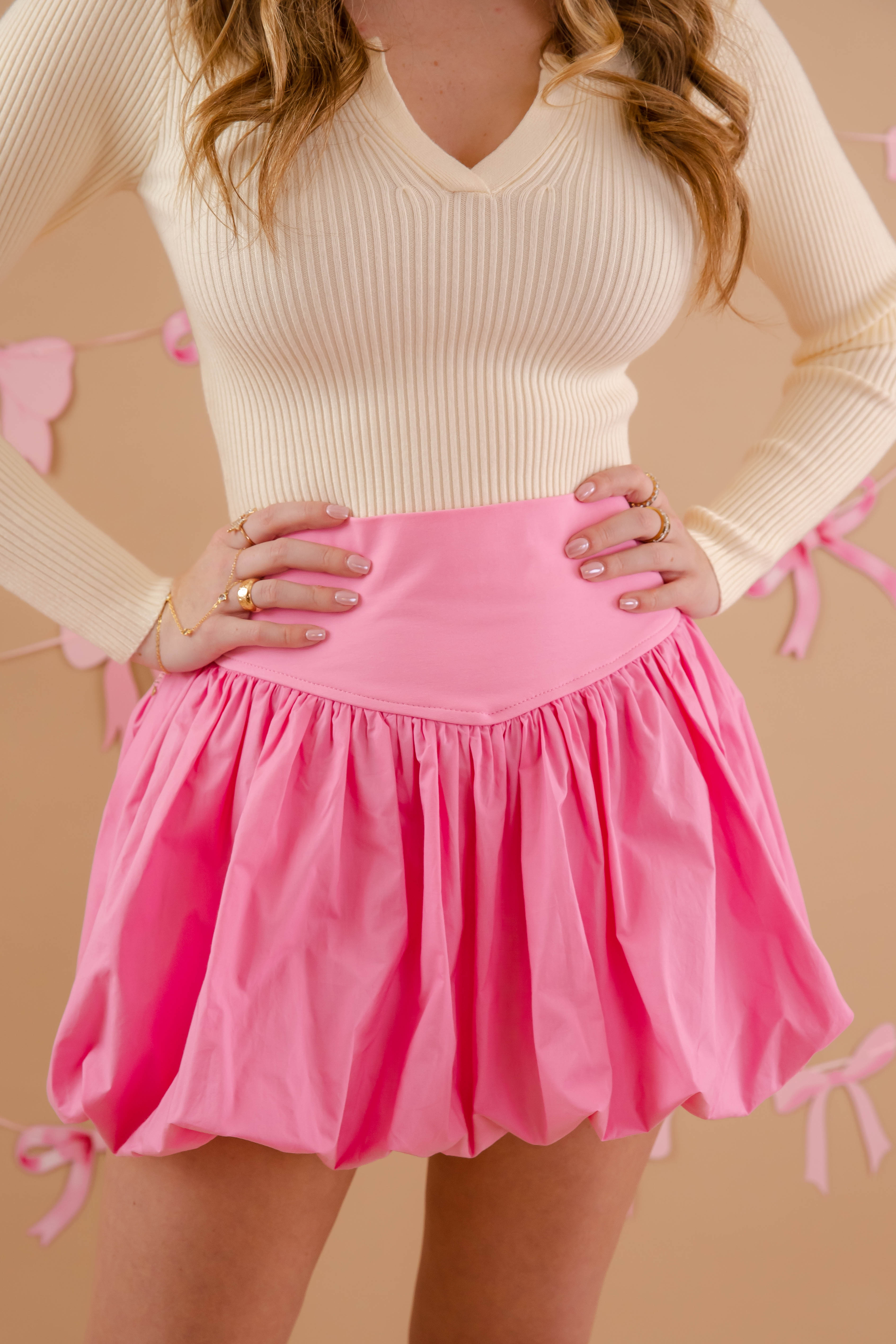 Plan A Date Bubble Skirt-Hot Pink