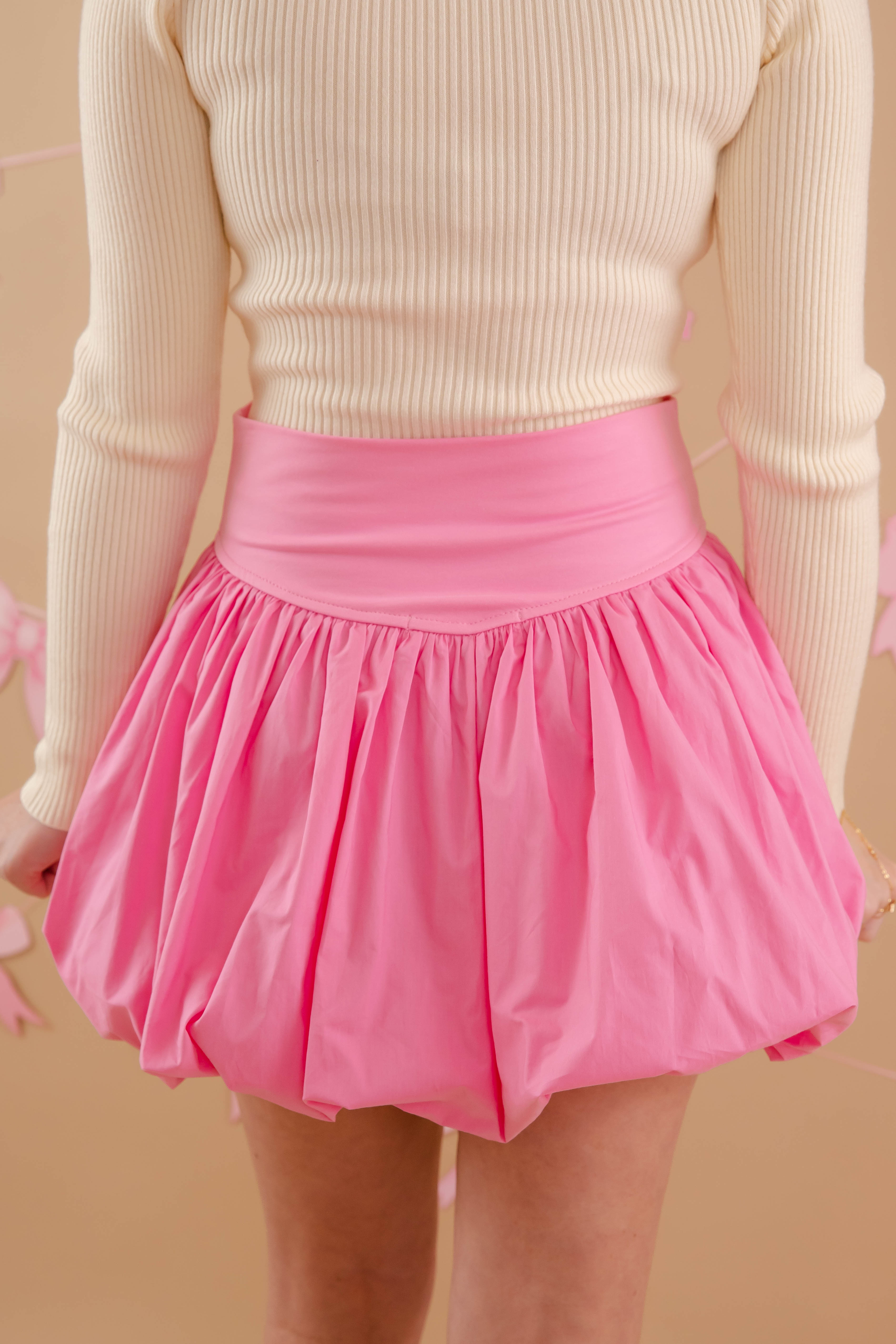 Plan A Date Bubble Skirt-Hot Pink
