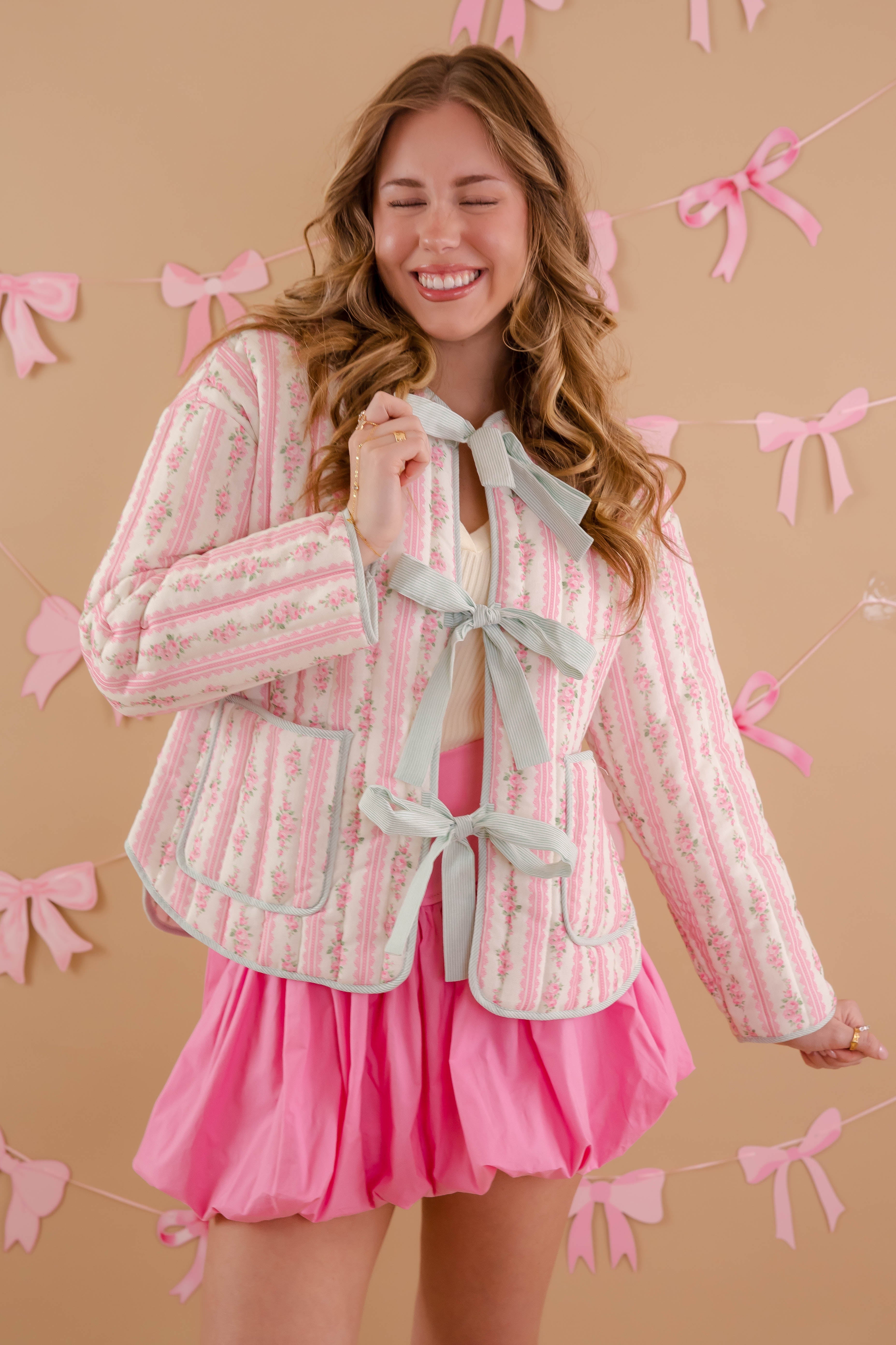 Sweet Spirit Quilted Jacket-Pink
